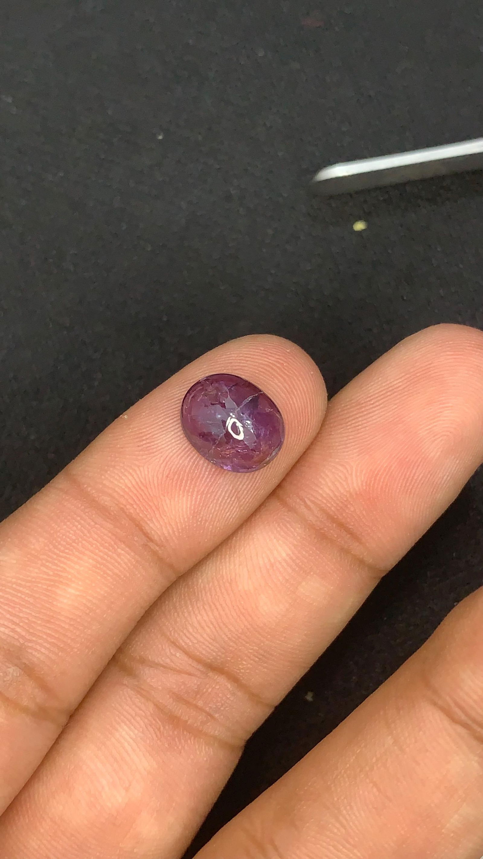Natural Purple Violet Oval Shape Polished Untreated Sapphire Cabochon for Custom Jewelry and - 11