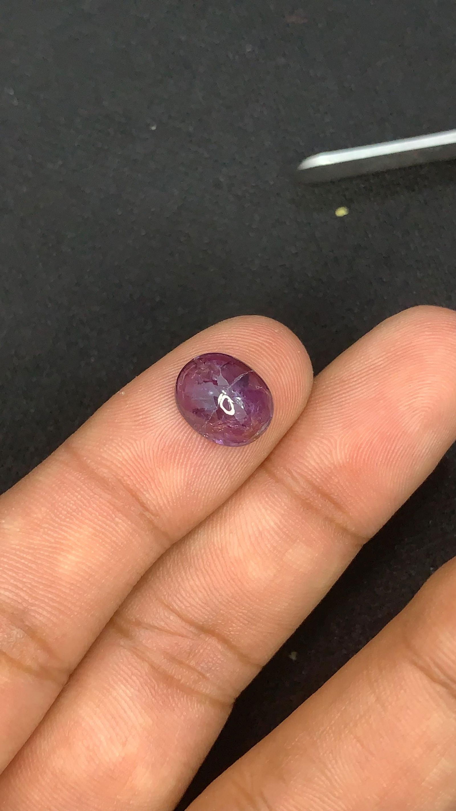 Natural Purple Violet Oval Shape Polished Untreated Sapphire Cabochon for Custom Jewelry and - 15