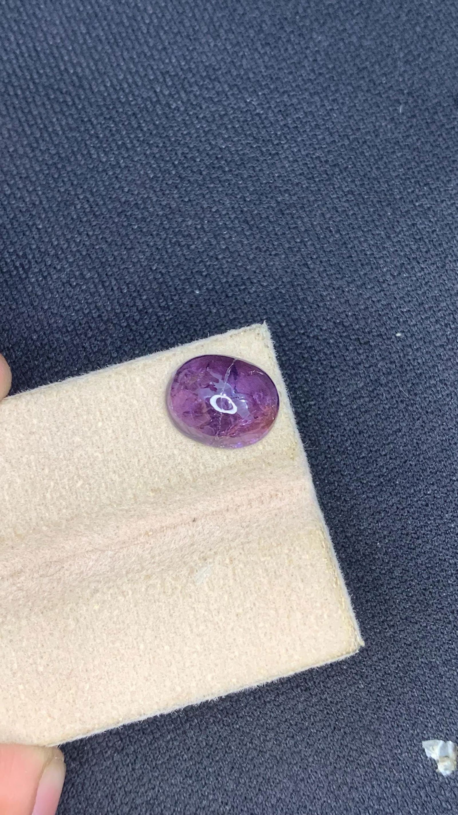 Natural Purple Violet Oval Shape Polished Untreated Sapphire Cabochon for Custom Jewelry and - 3