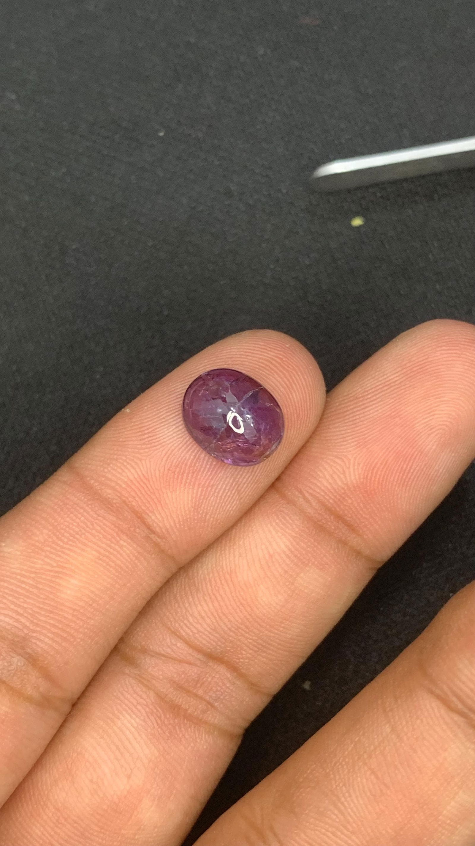 Natural Purple Violet Oval Shape Polished Untreated Sapphire Cabochon for Custom Jewelry and - 8