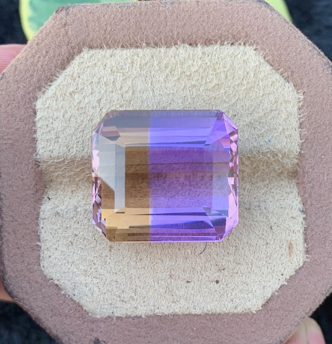 41.10 CT Bi Color Ametrine Gemstone: Long Emerald Cut, Eye Clean - 2
