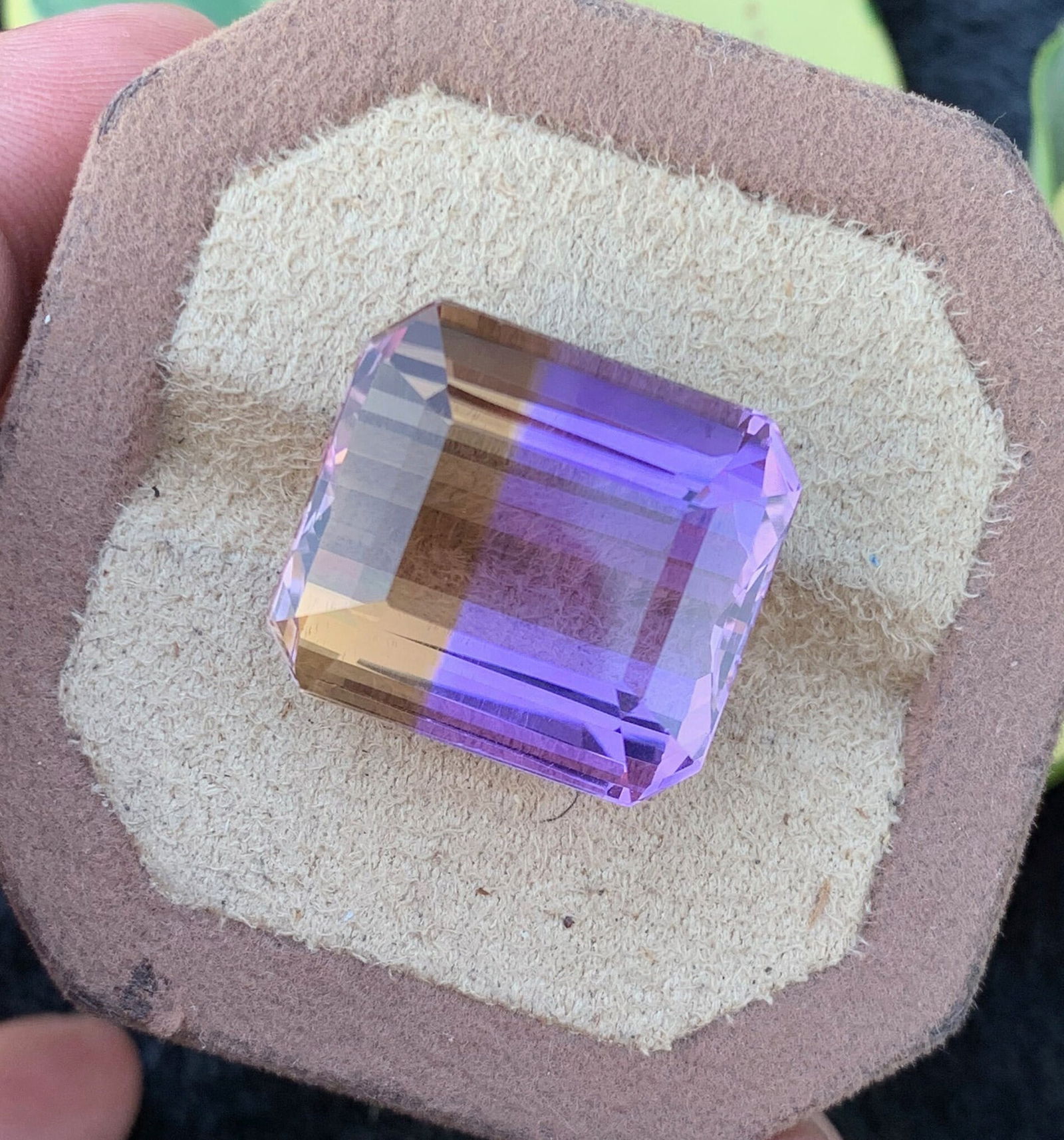 41.10 CT Bi Color Ametrine Gemstone: Long Emerald Cut, Eye Clean - 6