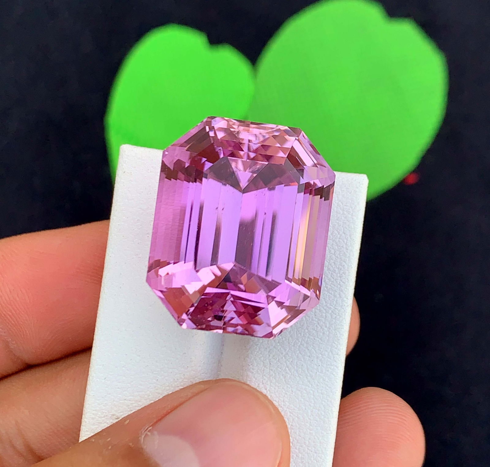 Pink Kunzite Gemstone: 59.10 Carat Faceted Emerald Cut, November Birthstone - 11