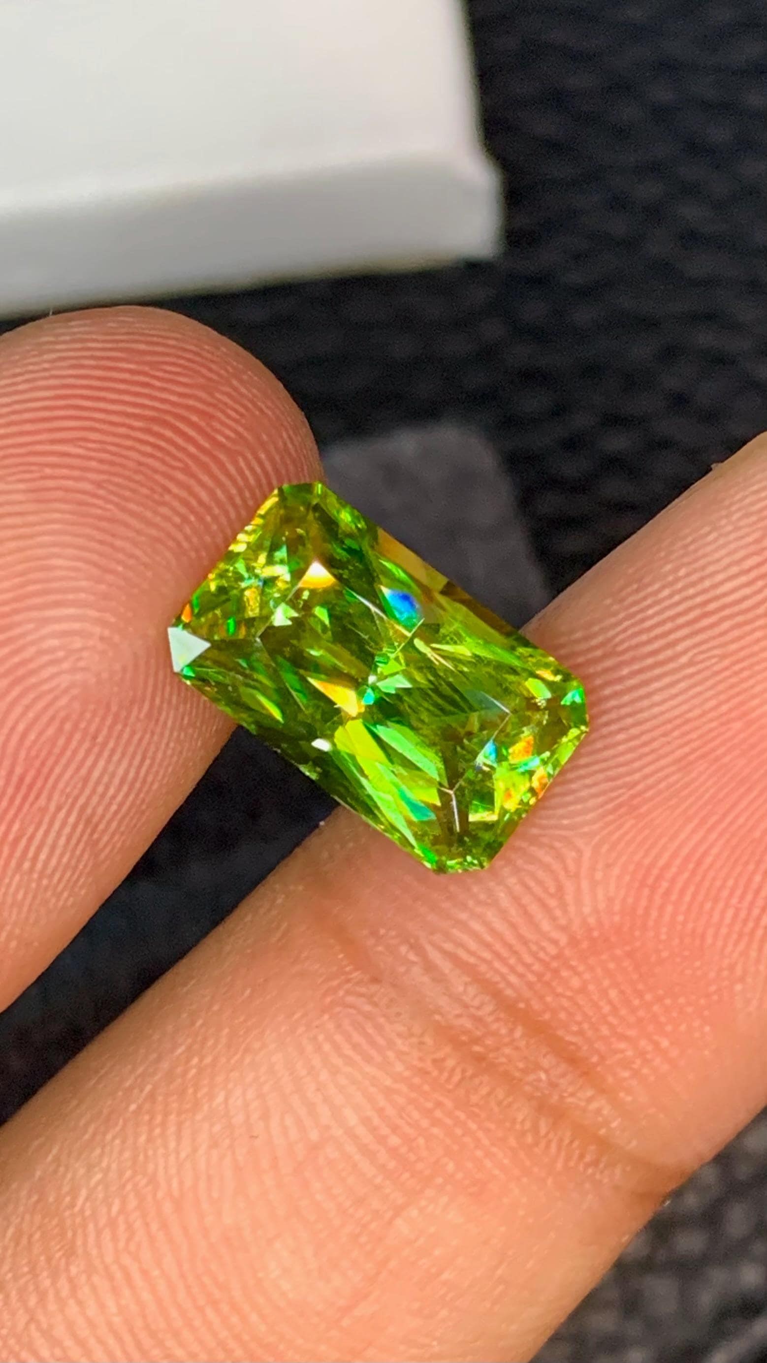5.15 Carat Bright Yellow Intense Fire Madagascar Sphene Gemstone, Radiant Cut Stone - 3