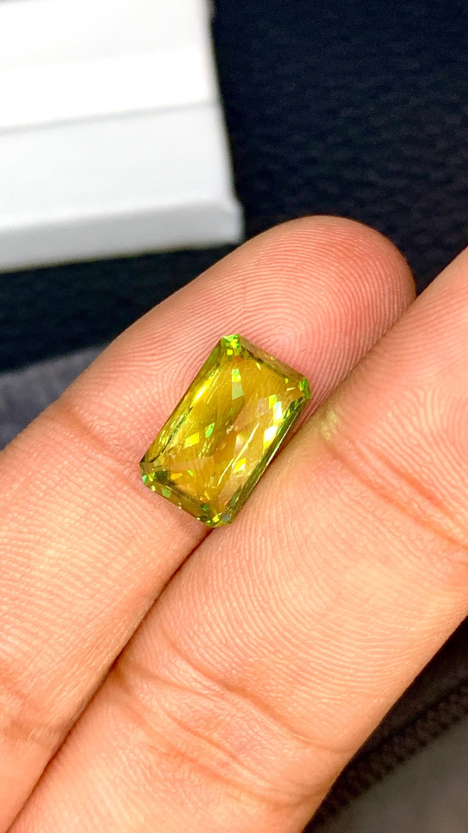 5.15 Carat Bright Yellow Intense Fire Madagascar Sphene Gemstone, Radiant Cut Stone - 6