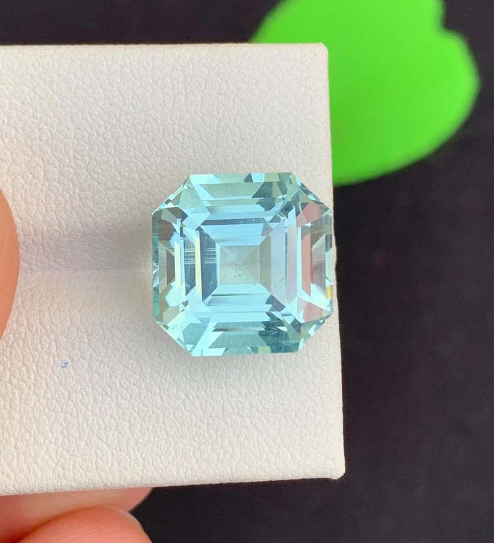 Emerald Cut Aquamarine Gemstone: 11.67 Carats, Pakistan Origin, March Birthstone - 10
