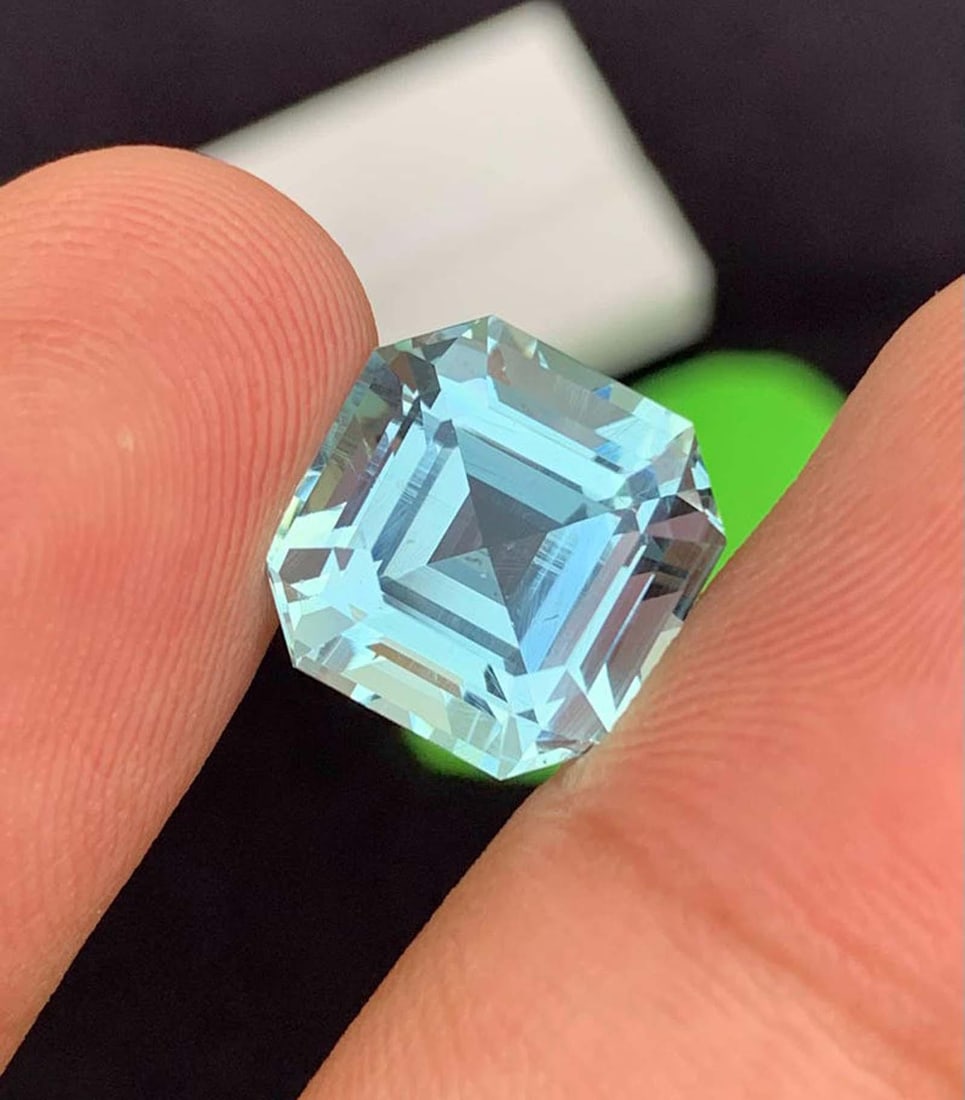 Emerald Cut Aquamarine Gemstone: 11.67 Carats, Pakistan Origin, March Birthstone - 9