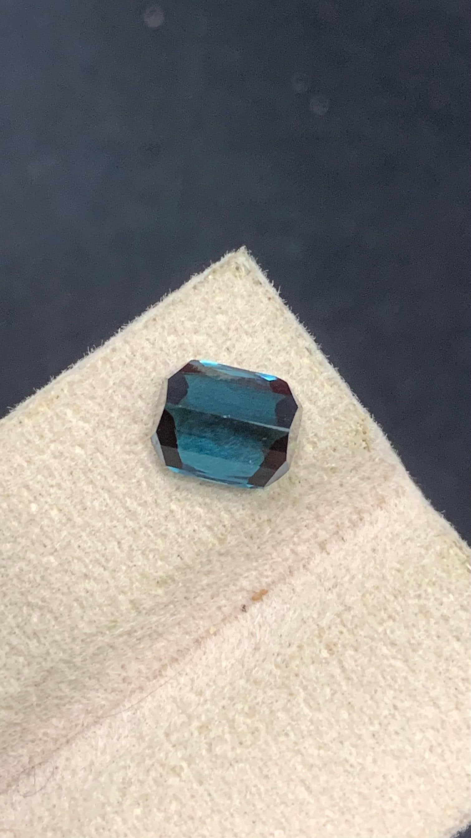 Ring Size Natural Indicolite Blue Cushion Cut Tourmaline Gemstone From Afghanistan - 2.30 Carat - 10