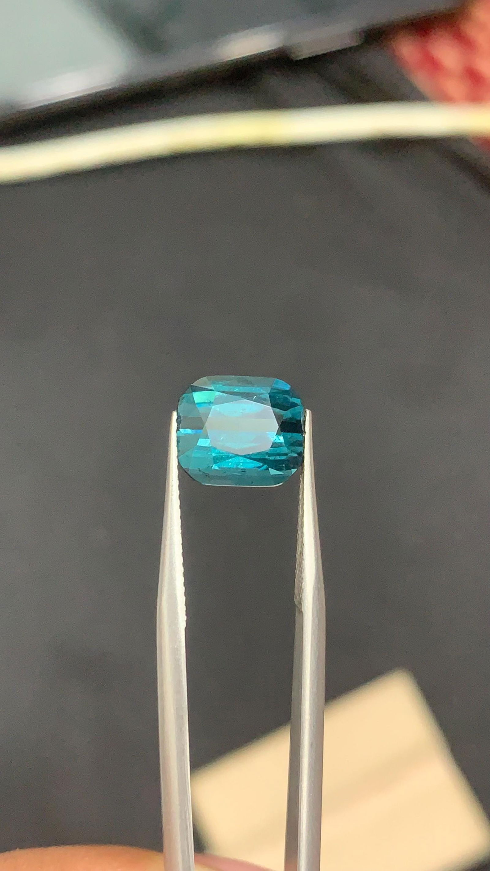 Ring Size Natural Indicolite Blue Cushion Cut Tourmaline Gemstone From Afghanistan - 2.30 Carat - 17