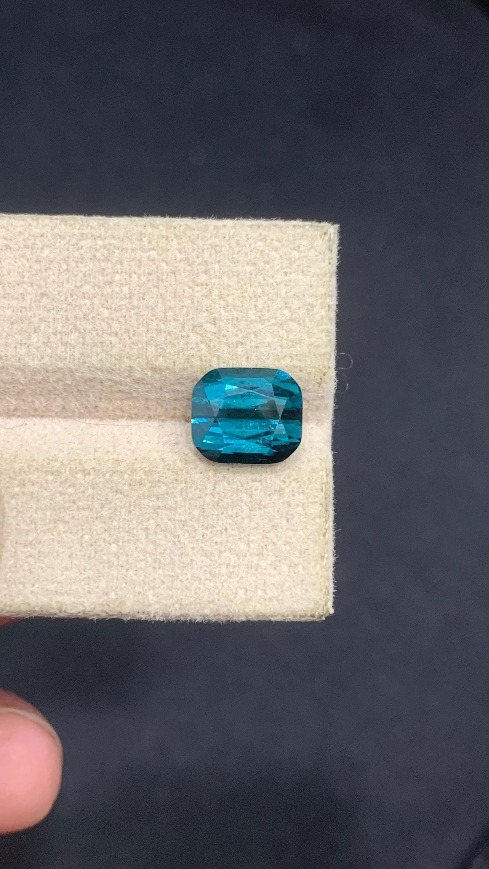 Ring Size Natural Indicolite Blue Cushion Cut Tourmaline Gemstone From Afghanistan - 2.30 Carat - 18