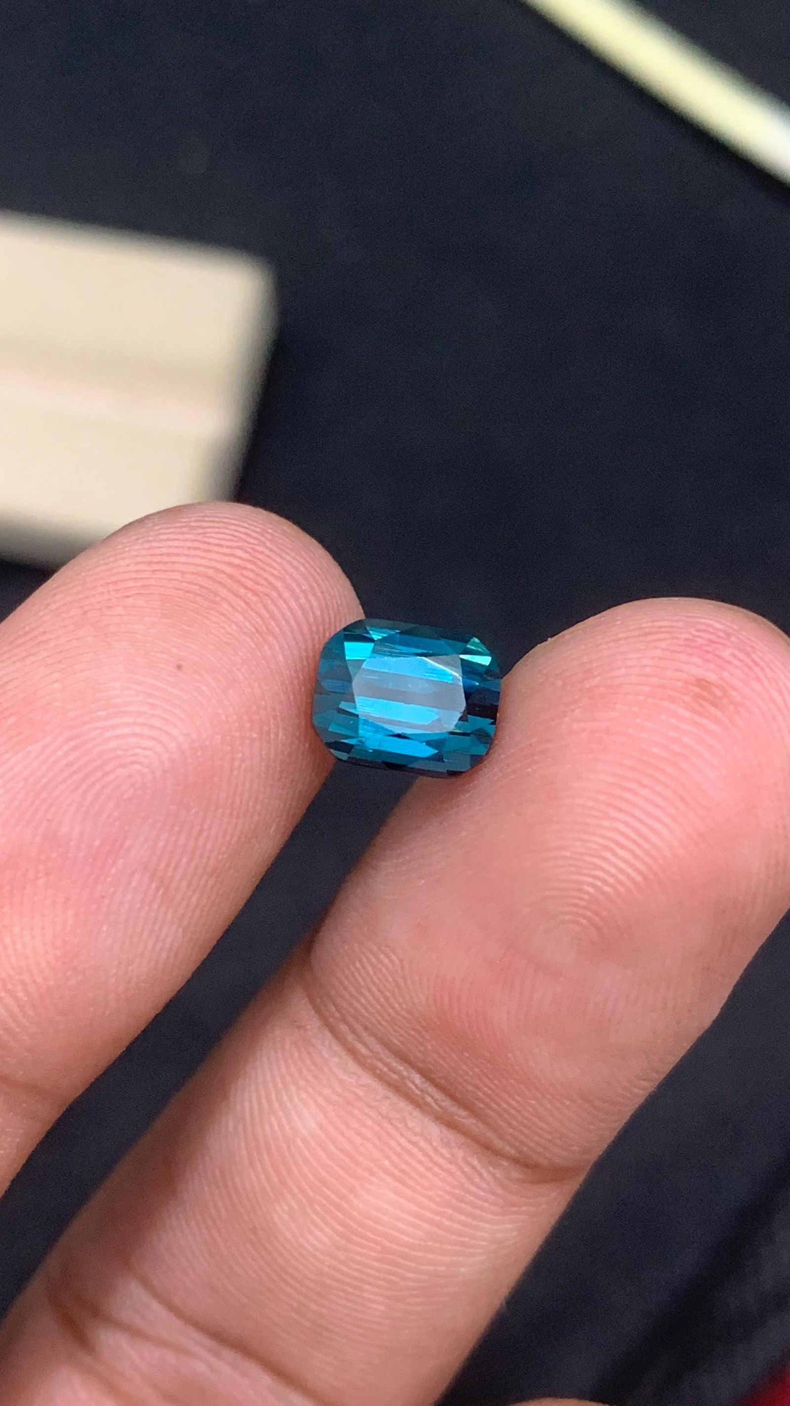 Ring Size Natural Indicolite Blue Cushion Cut Tourmaline Gemstone From Afghanistan - 2.30 Carat - 6