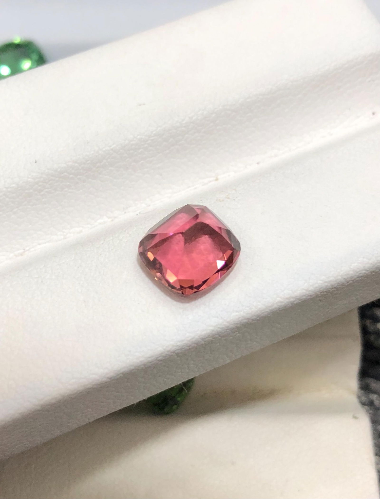 Reddish Hot Pink Tourmaline Gemstone: 2.65 Carat Cushion Cut - 19