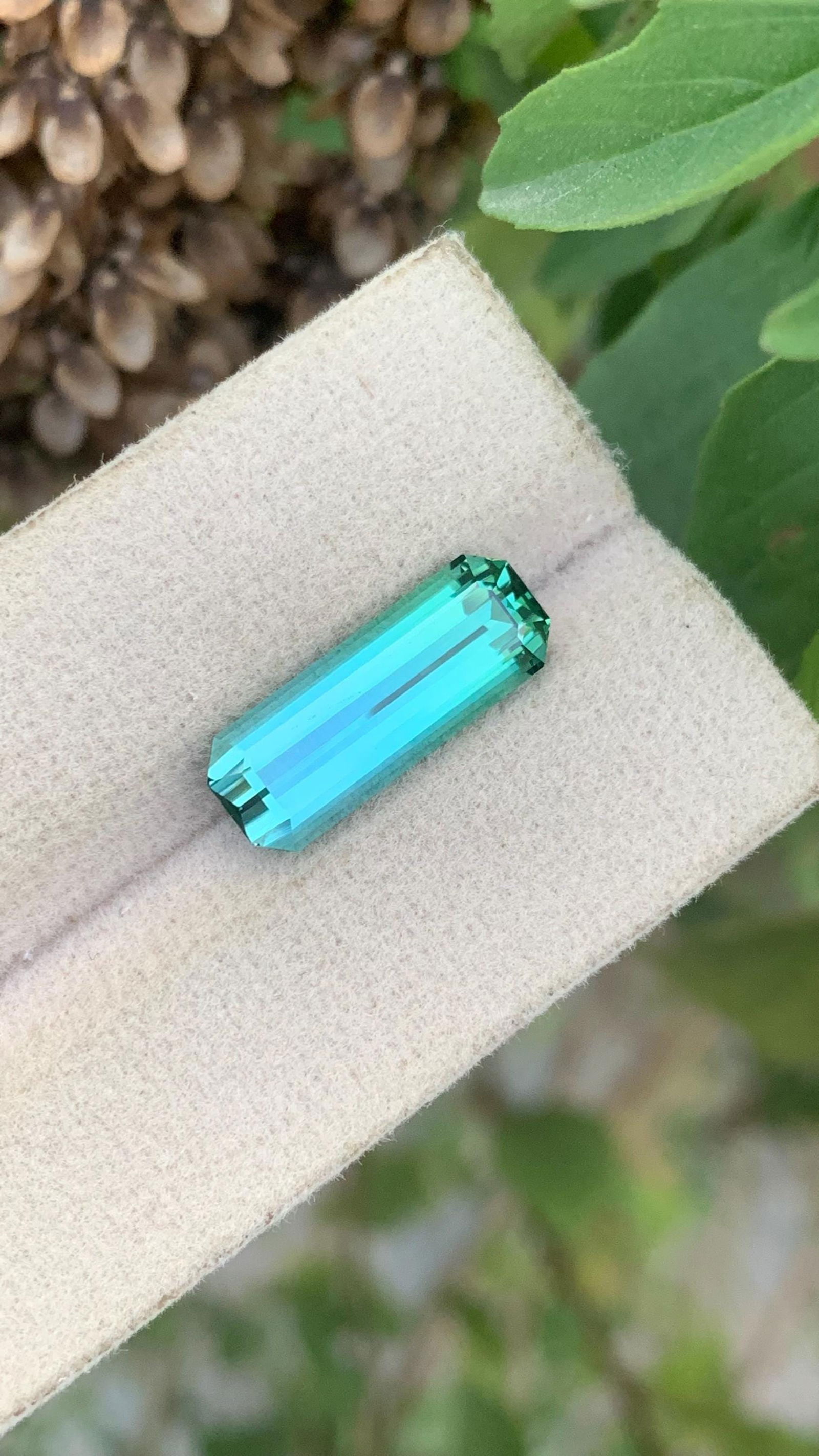 4.95 Carat Bi-Color Tourmaline Gemstone: Emerald Cut Blue Green Jewel - 4