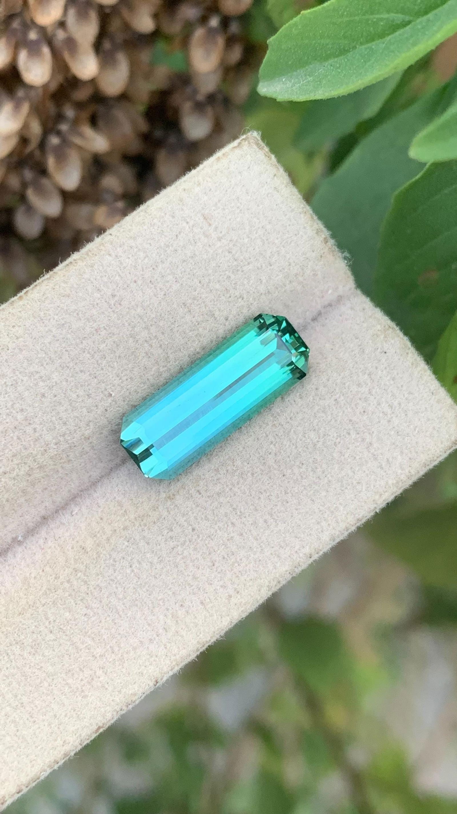 4.95 Carat Bi-Color Tourmaline Gemstone: Emerald Cut Blue Green Jewel - 9