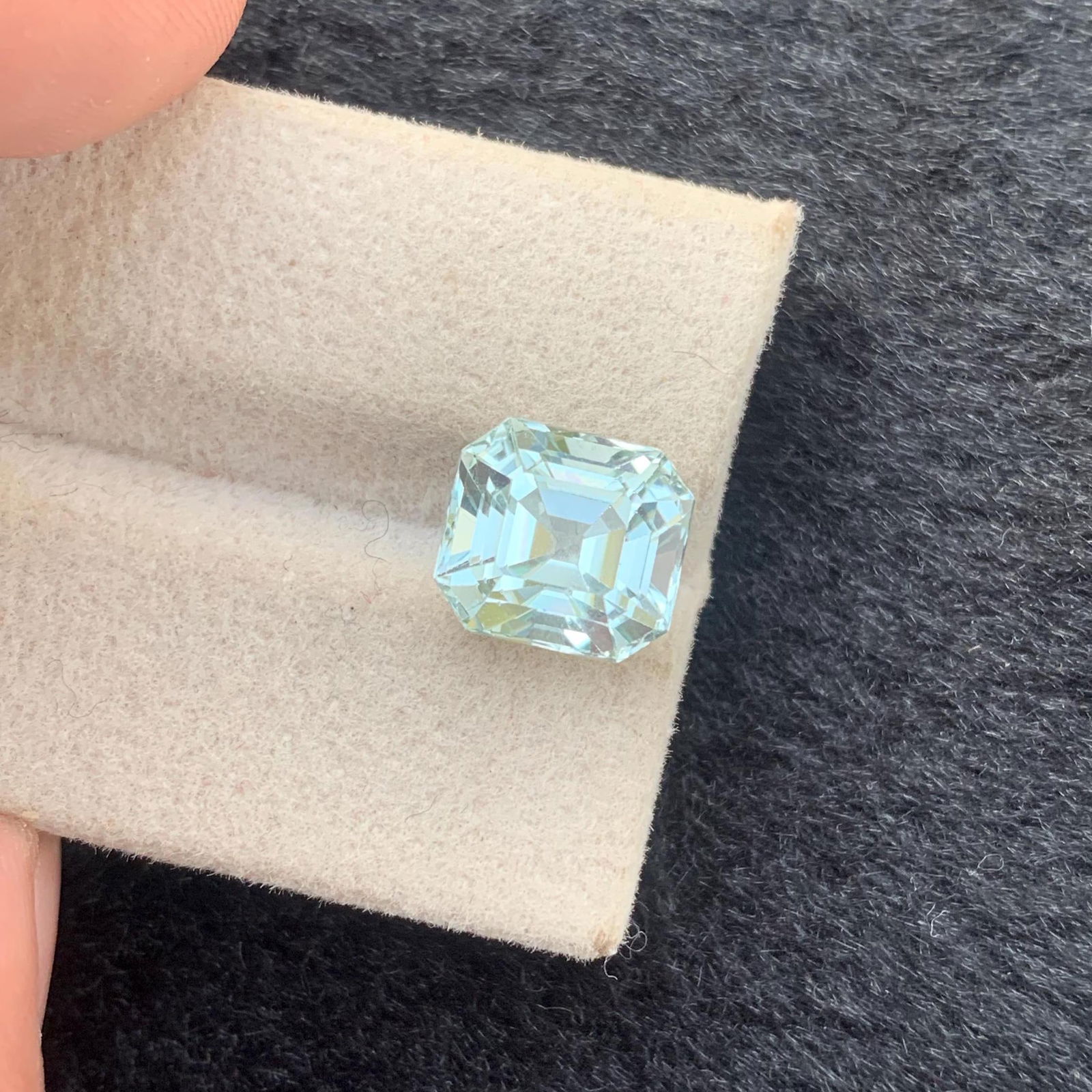 Seafoam Tourmaline Gemstone: 4.70 Carat, Loupe Clean Asscher Cut - 12