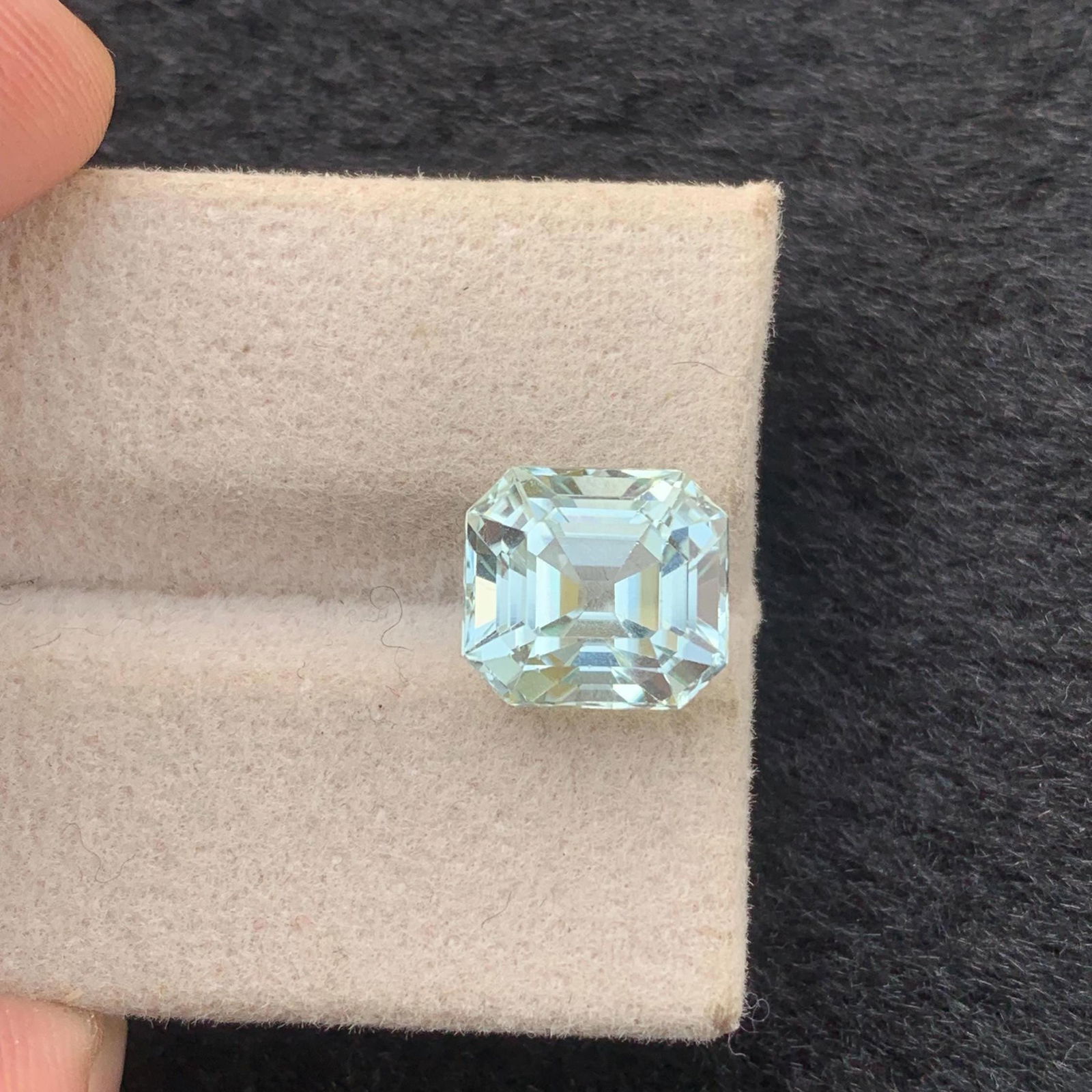 Seafoam Tourmaline Gemstone: 4.70 Carat, Loupe Clean Asscher Cut - 6