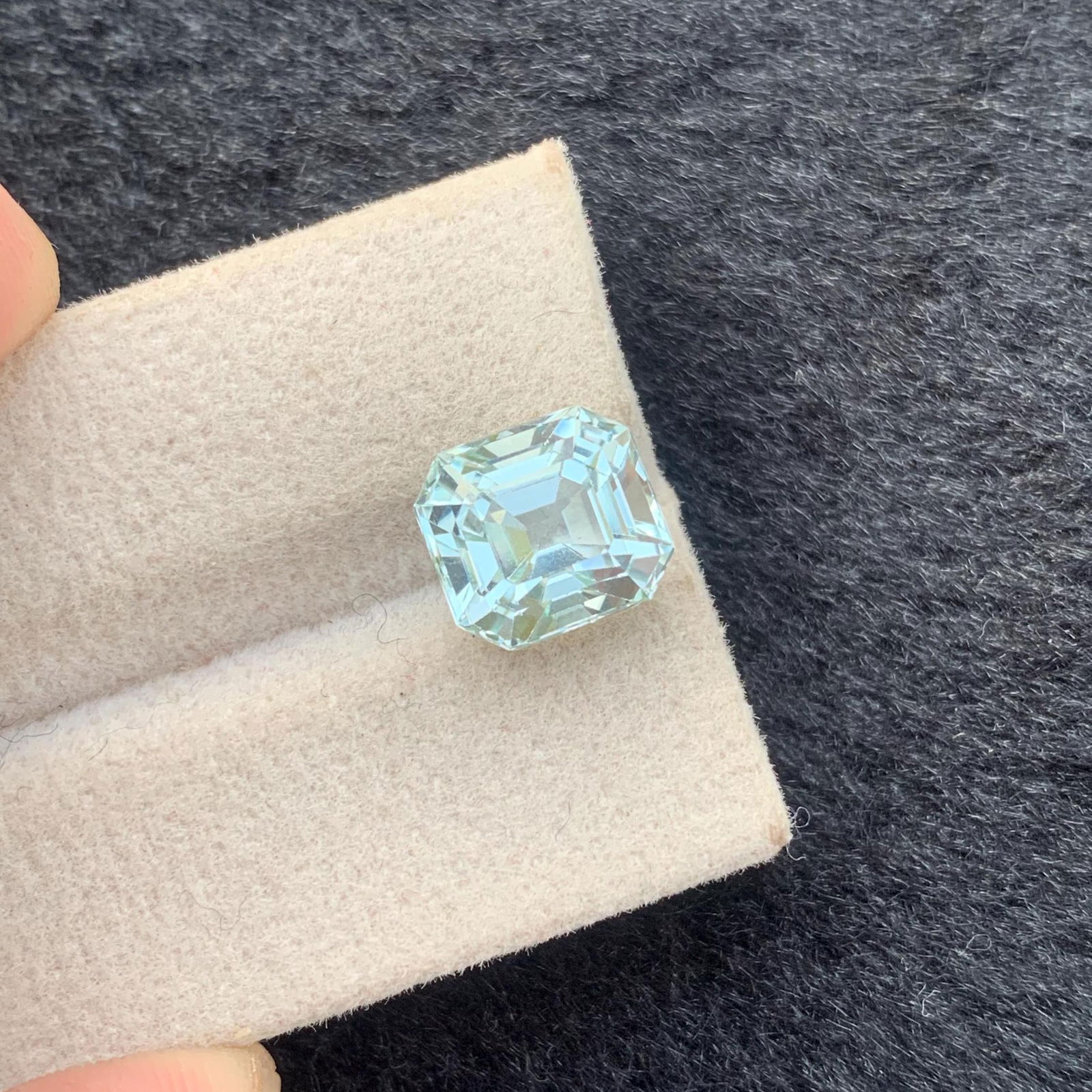 Seafoam Tourmaline Gemstone: 4.70 Carat, Loupe Clean Asscher Cut - 7