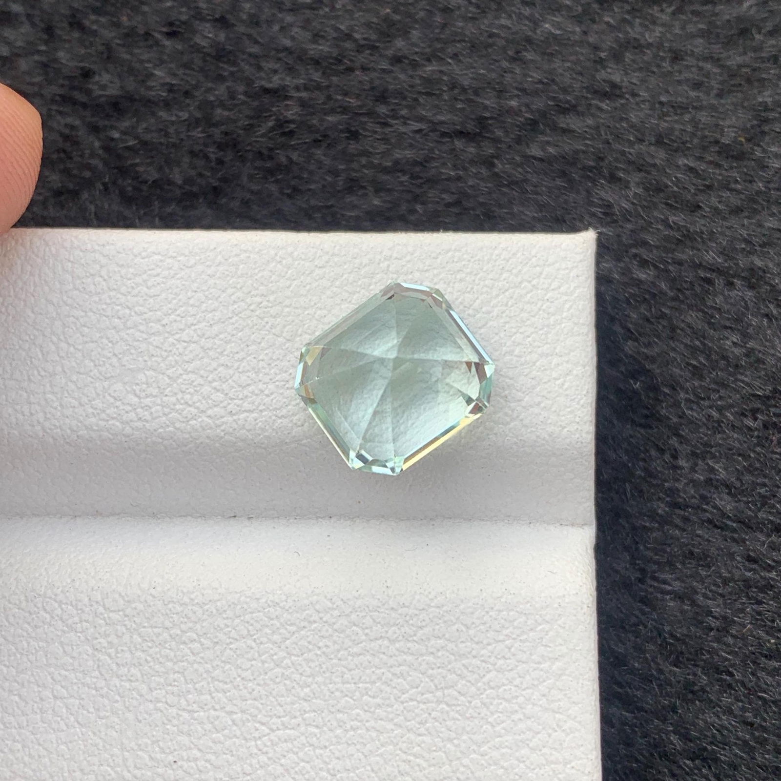 Seafoam Tourmaline Gemstone: 4.70 Carat, Loupe Clean Asscher Cut - 8