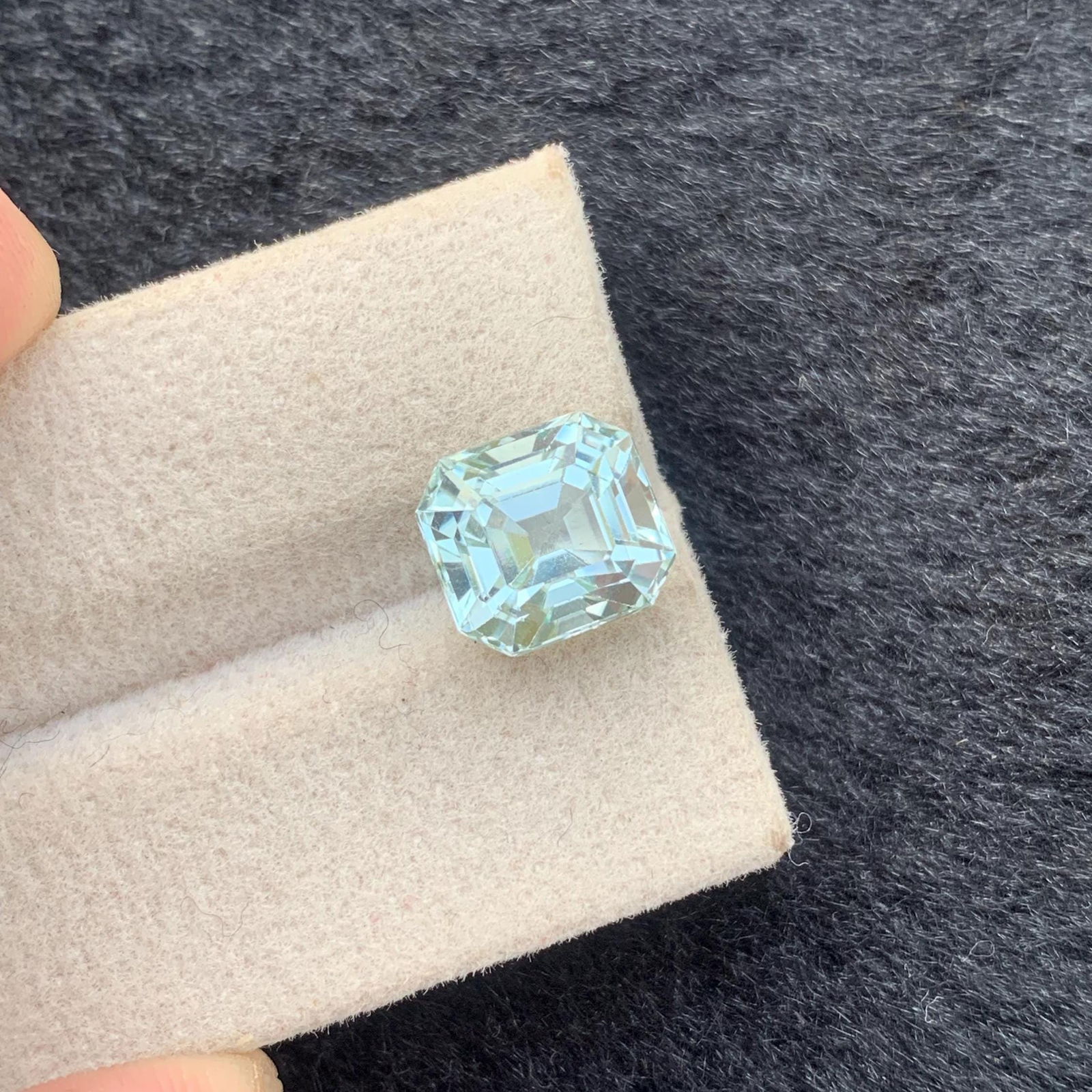Seafoam Tourmaline Gemstone: 4.70 Carat, Loupe Clean Asscher Cut - 9