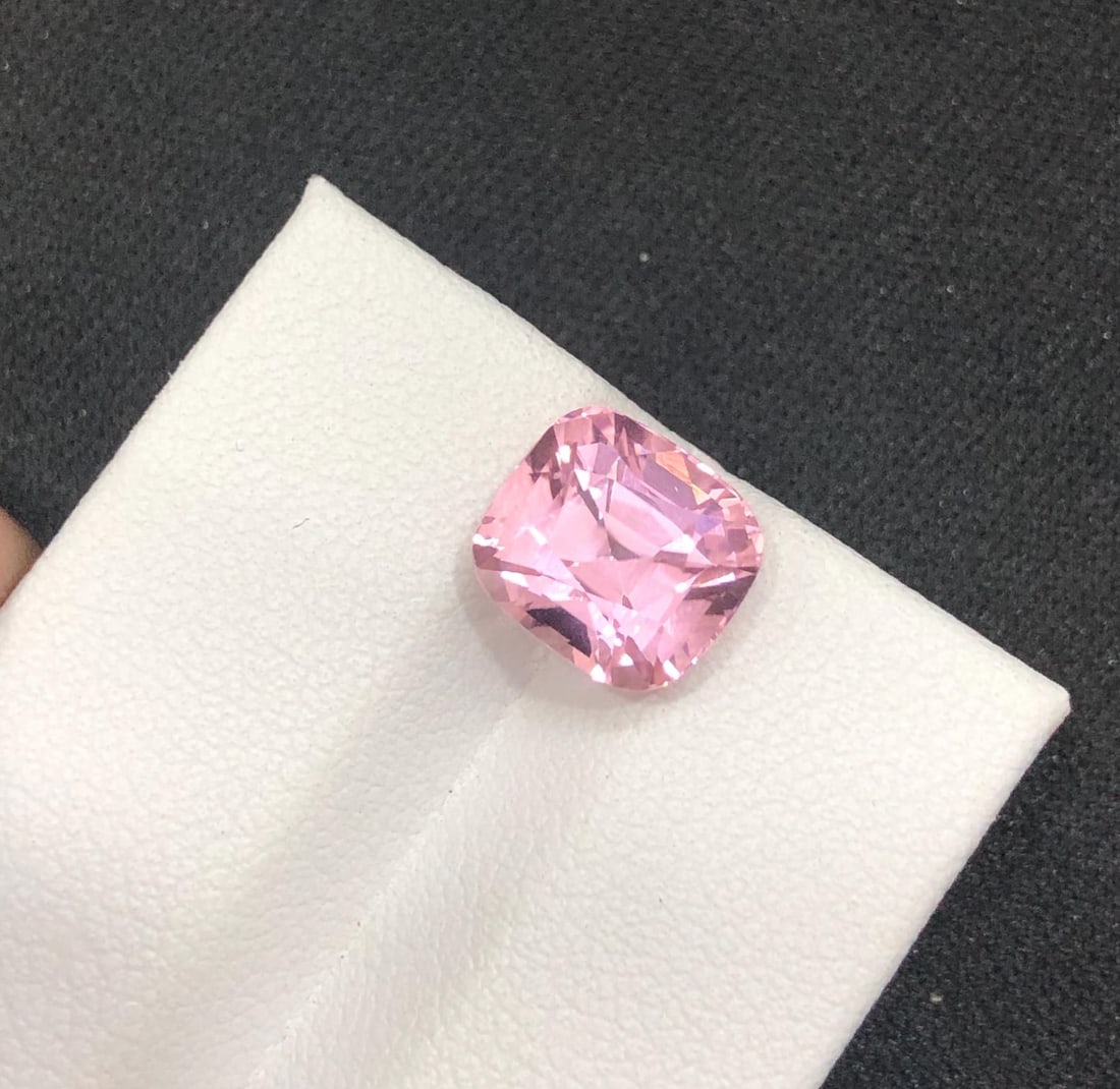 4 Carat Sweet Pink Tourmaline Gemstone: Jewelry Making Stone (8.9x8.1x7.5 mm) - 6