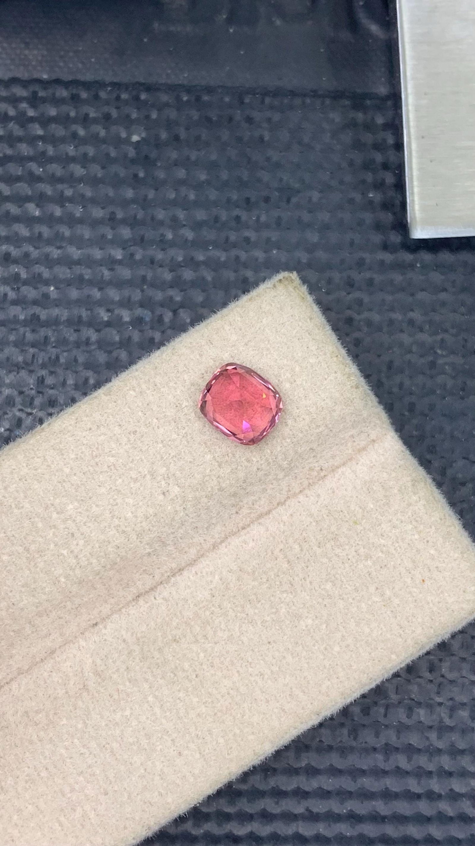 Candy Pink Tourmaline Gemstone, 1.40 Carat Cushion Cut, Afghanistan Origin - 15