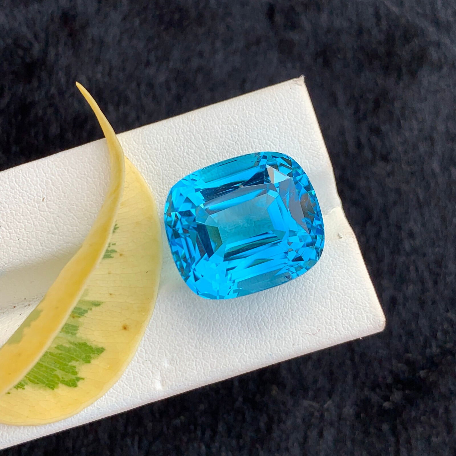 Swiss Blue Topaz Gemstone: 29.45 Carat Cushion Cut, December Birthstone - 11