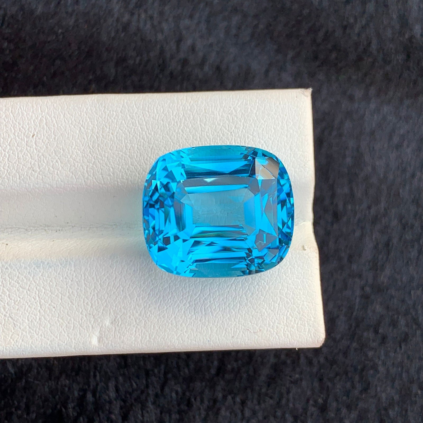 Swiss Blue Topaz Gemstone: 29.45 Carat Cushion Cut, December Birthstone - 12