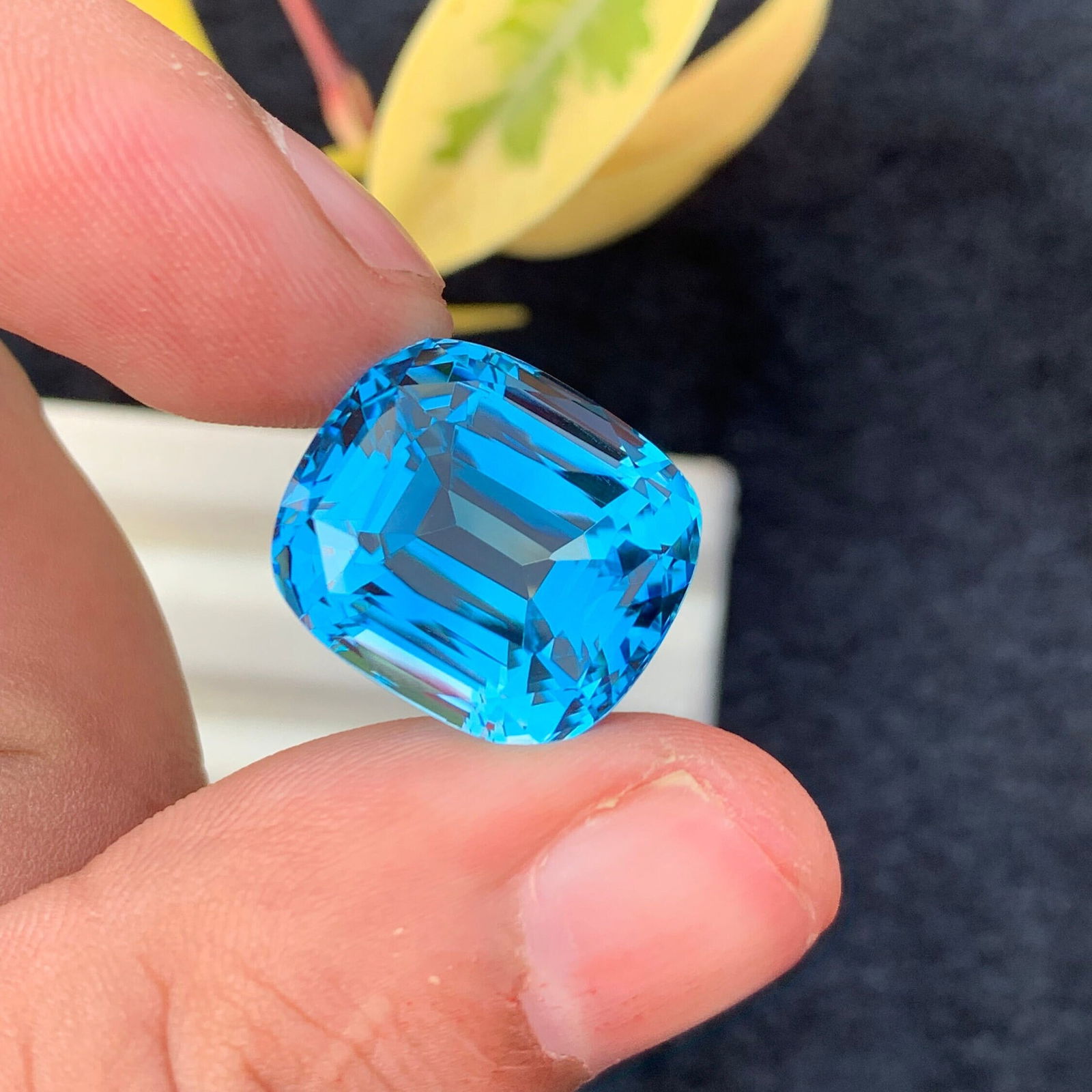 Swiss Blue Topaz Gemstone: 29.45 Carat Cushion Cut, December Birthstone - 2