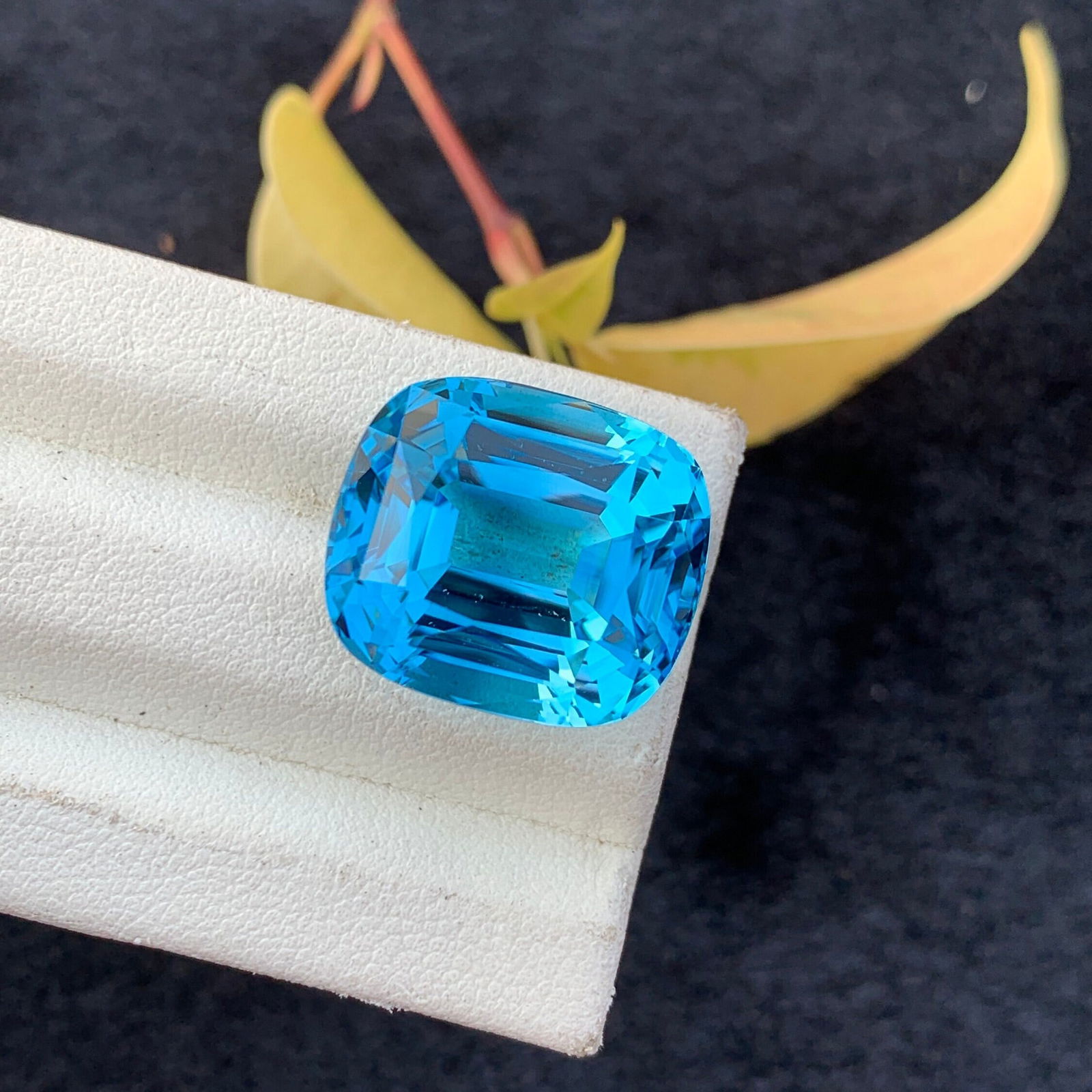 Swiss Blue Topaz Gemstone: 29.45 Carat Cushion Cut, December Birthstone - 3