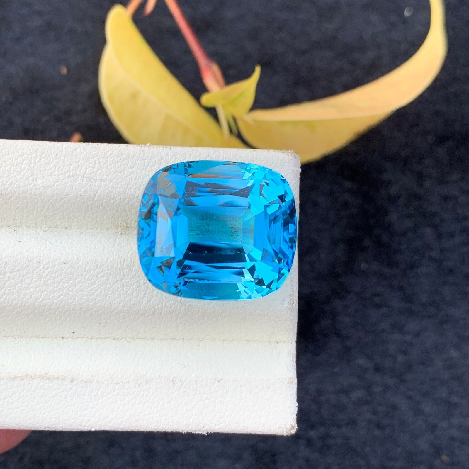 Swiss Blue Topaz Gemstone: 29.45 Carat Cushion Cut, December Birthstone - 4