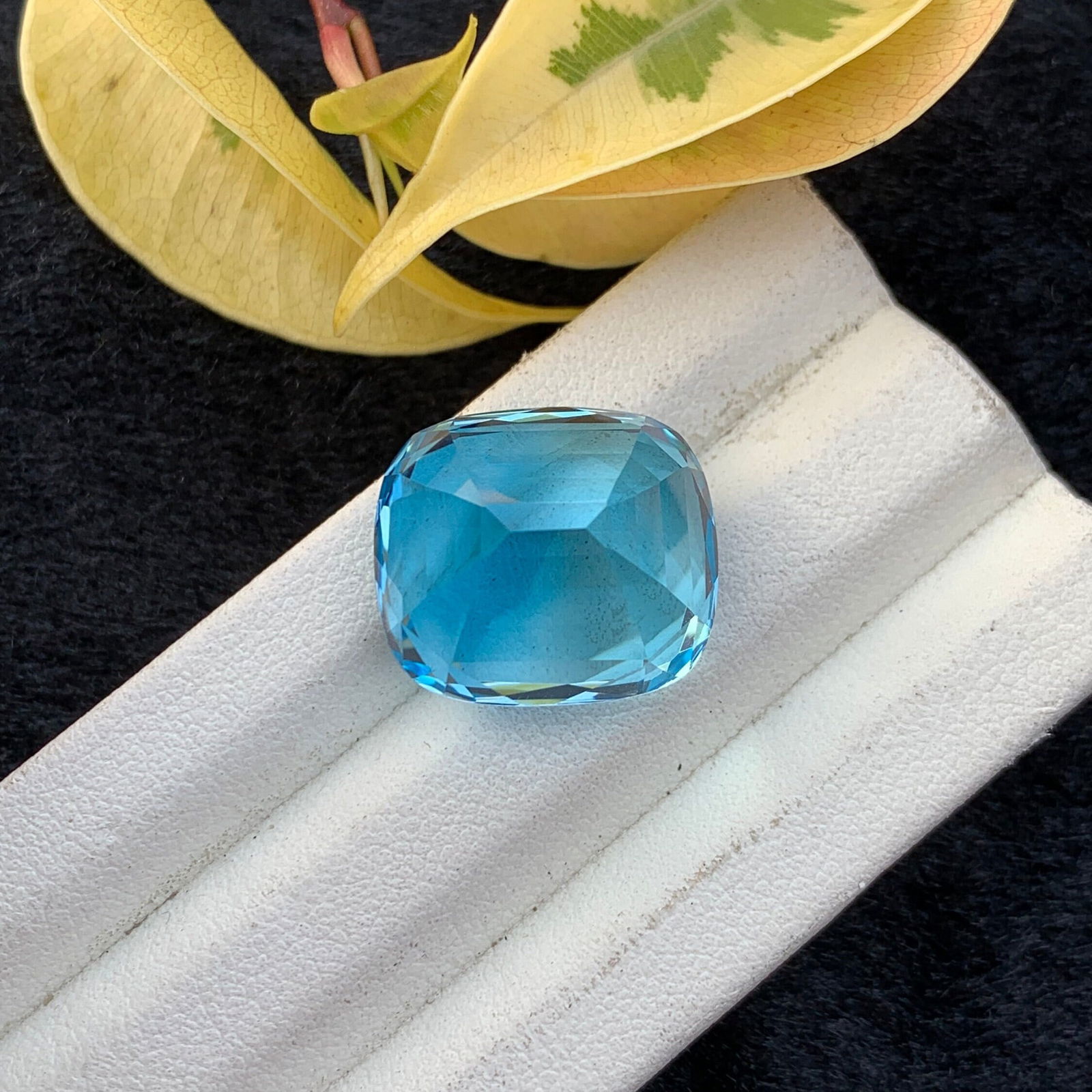 Swiss Blue Topaz Gemstone: 29.45 Carat Cushion Cut, December Birthstone - 7