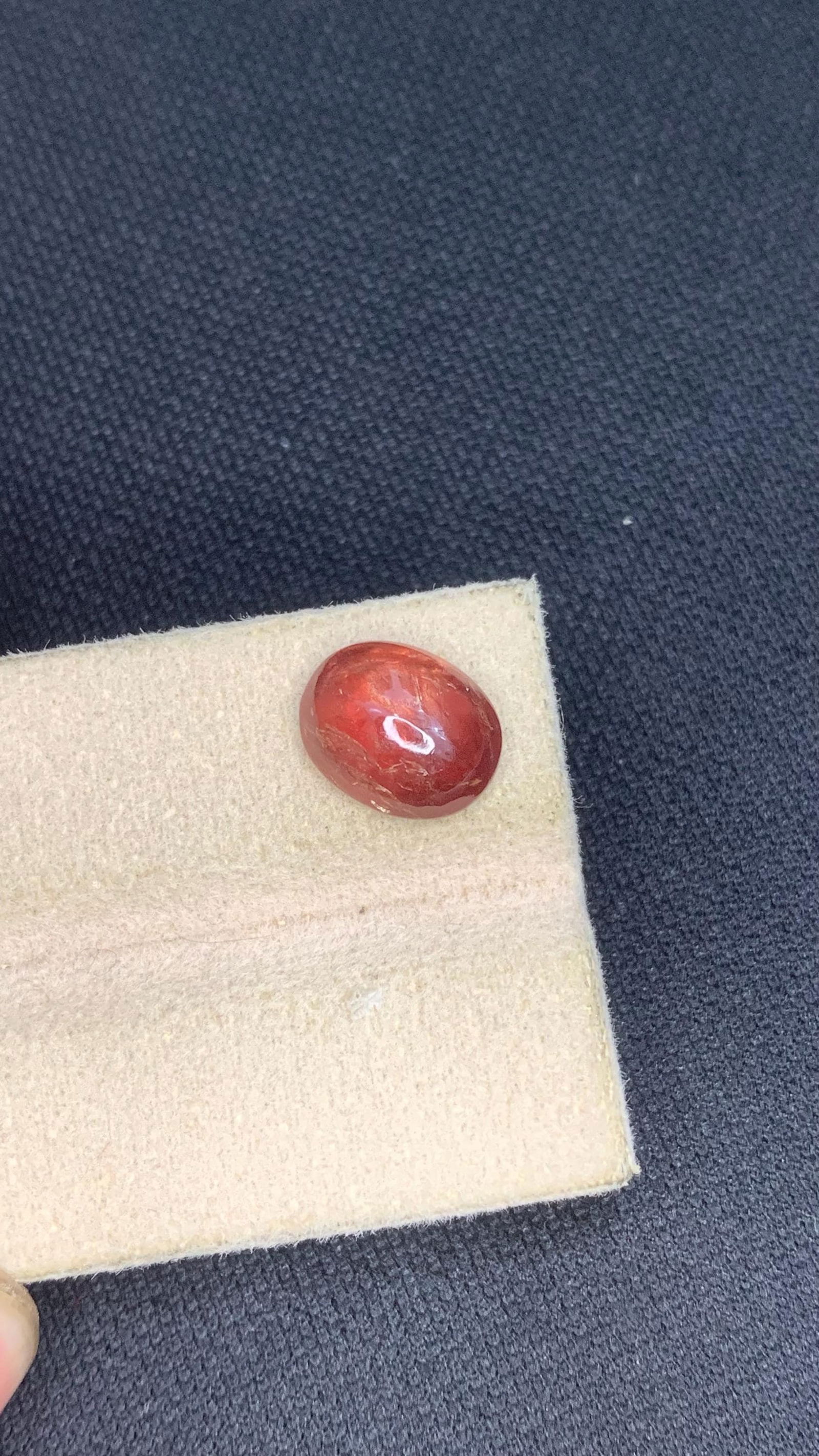 Rich Brick Red with Subtle Orange Undertones Sapphire Cabochon For Jewellery - 4.55 Carat - 9