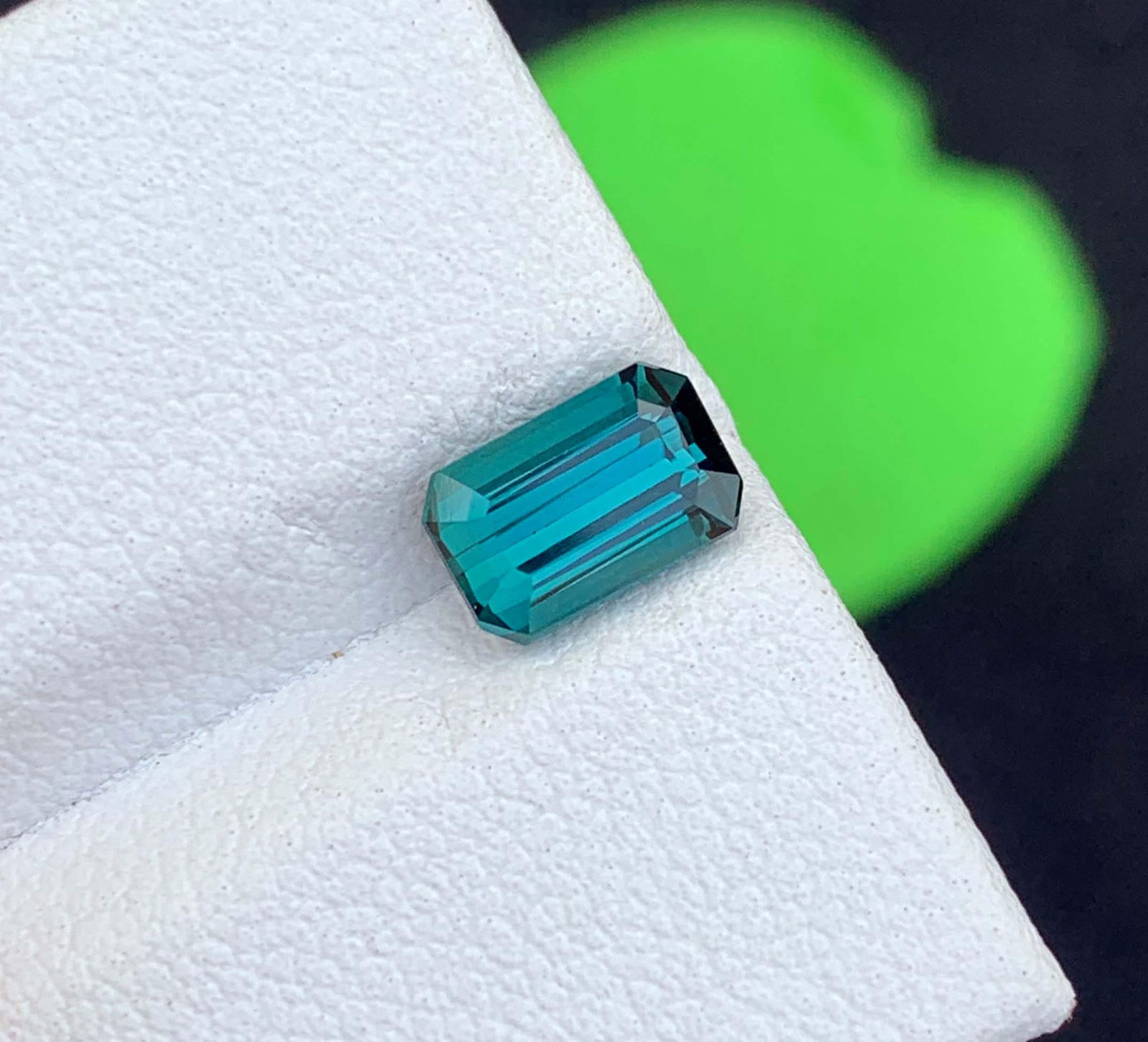 Natural Blue Green Tourmaline Gemstone: Cushion Cut October Birthstone - 5