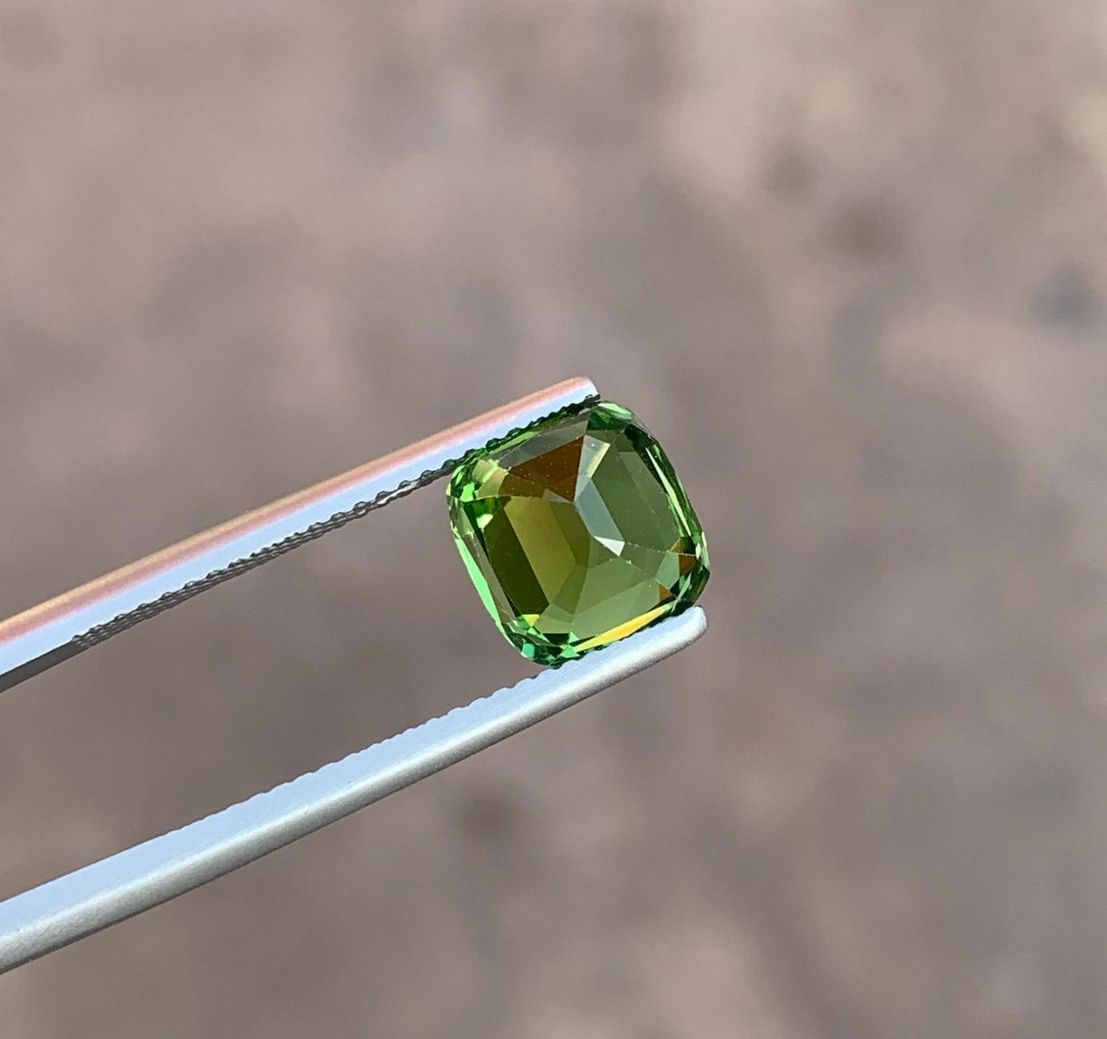 Apple Green Tourmaline Gemstone: 3.415 Ct Cushion Cut, Afghanistan - 10