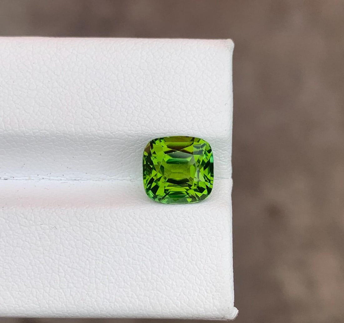 Apple Green Tourmaline Gemstone: 3.415 Ct Cushion Cut, Afghanistan - 11