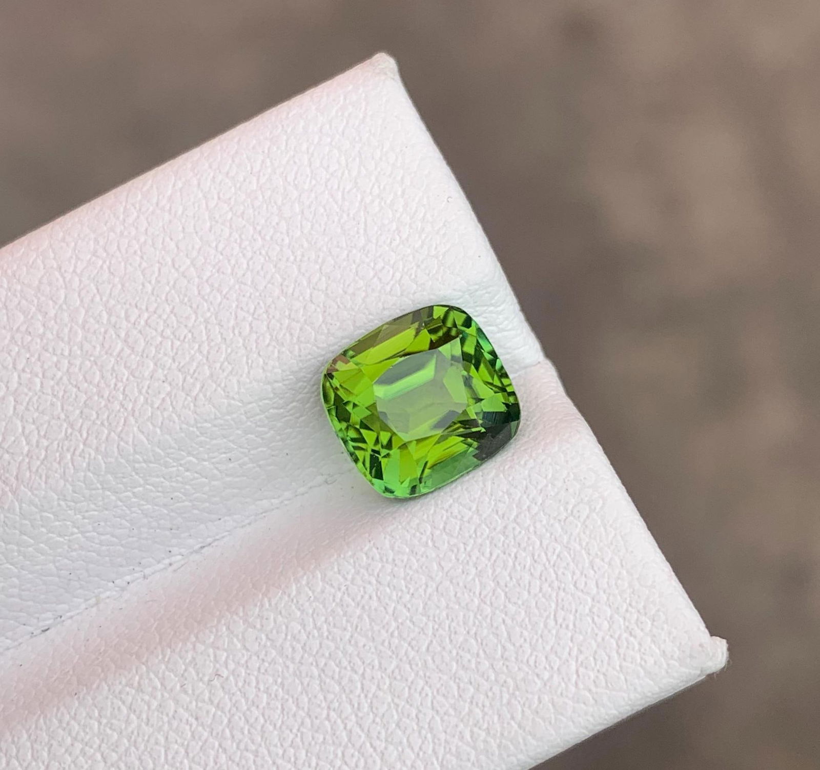 Apple Green Tourmaline Gemstone: 3.415 Ct Cushion Cut, Afghanistan - 12