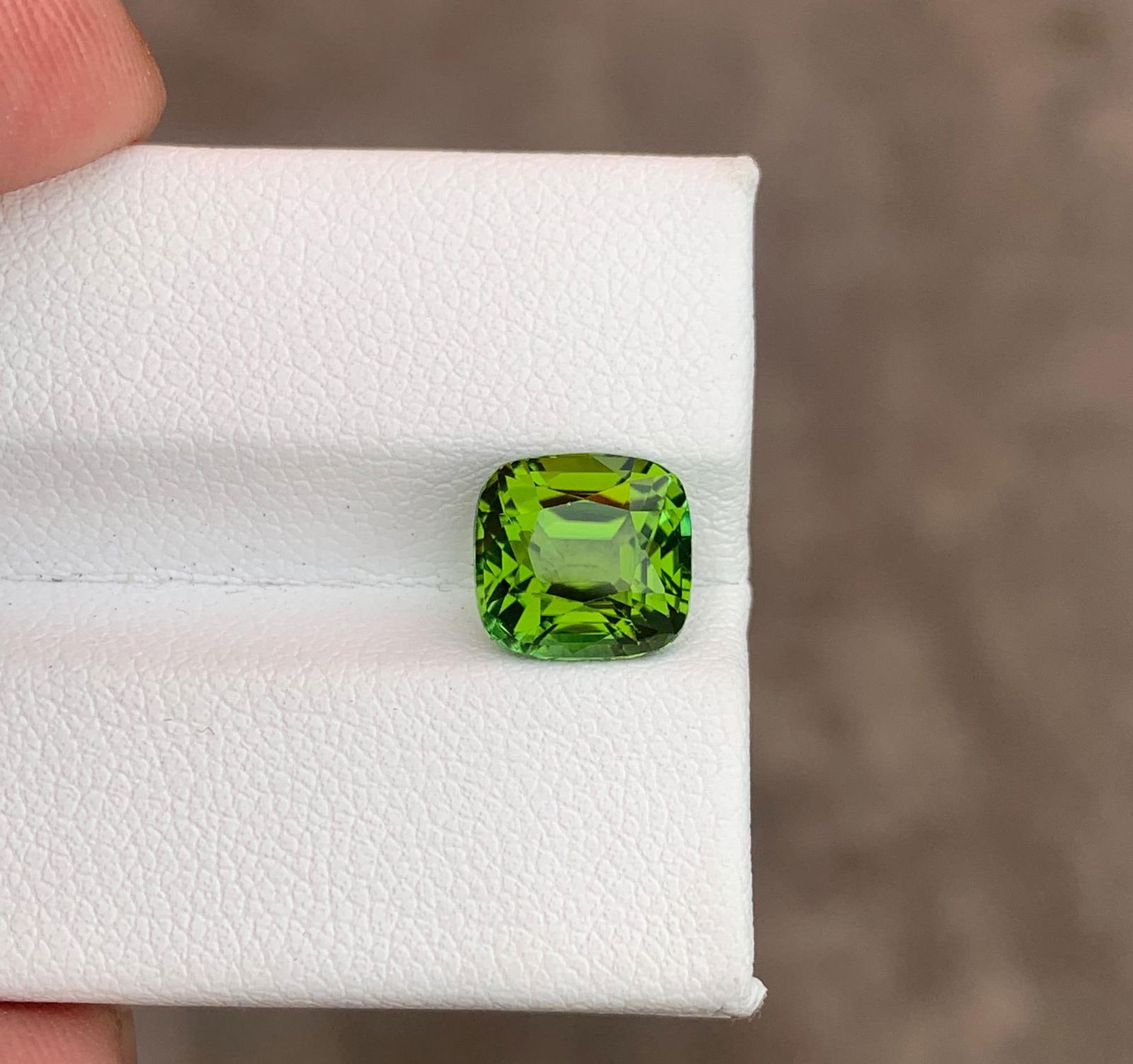 Apple Green Tourmaline Gemstone: 3.415 Ct Cushion Cut, Afghanistan - 13