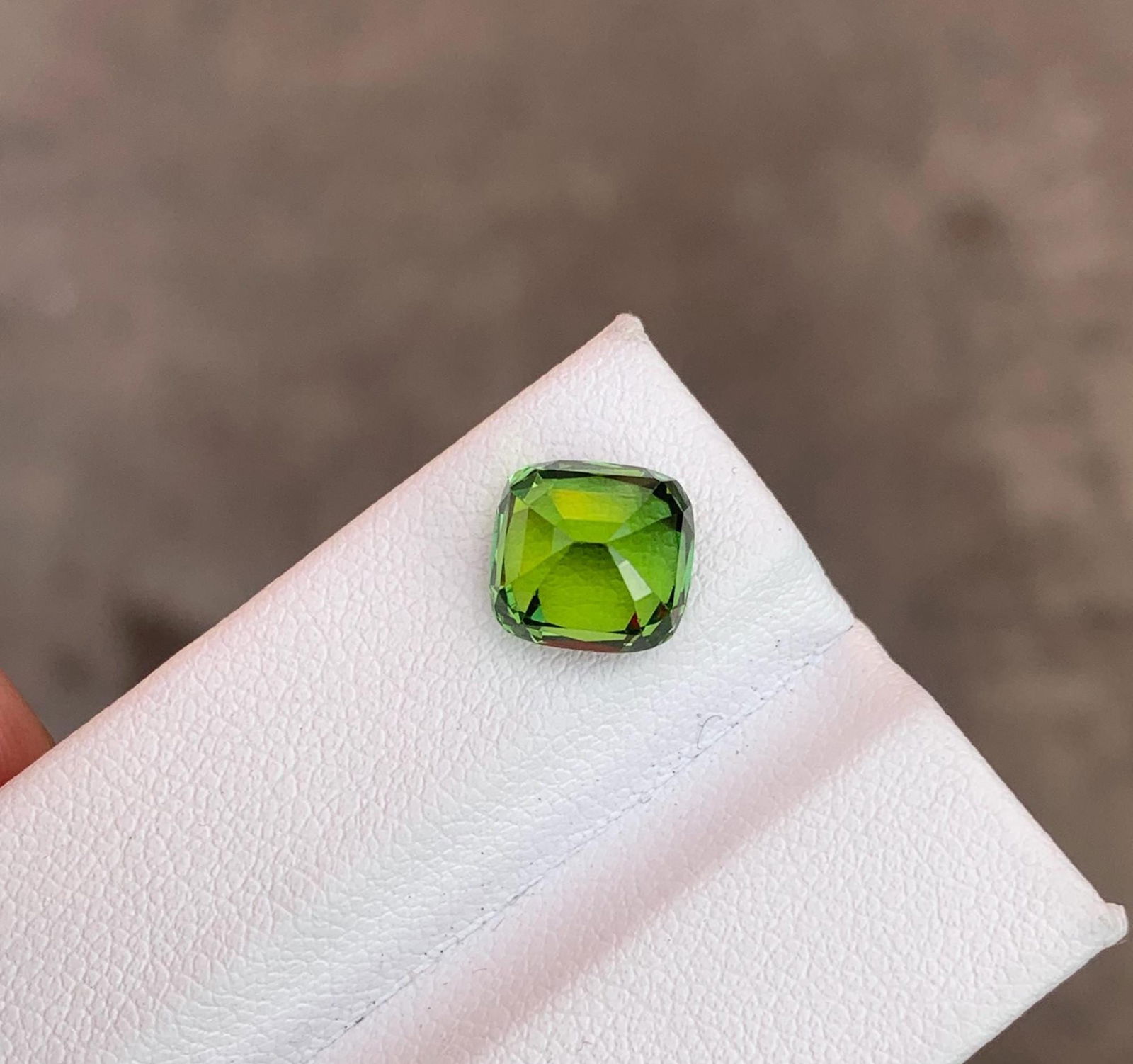 Apple Green Tourmaline Gemstone: 3.415 Ct Cushion Cut, Afghanistan - 9