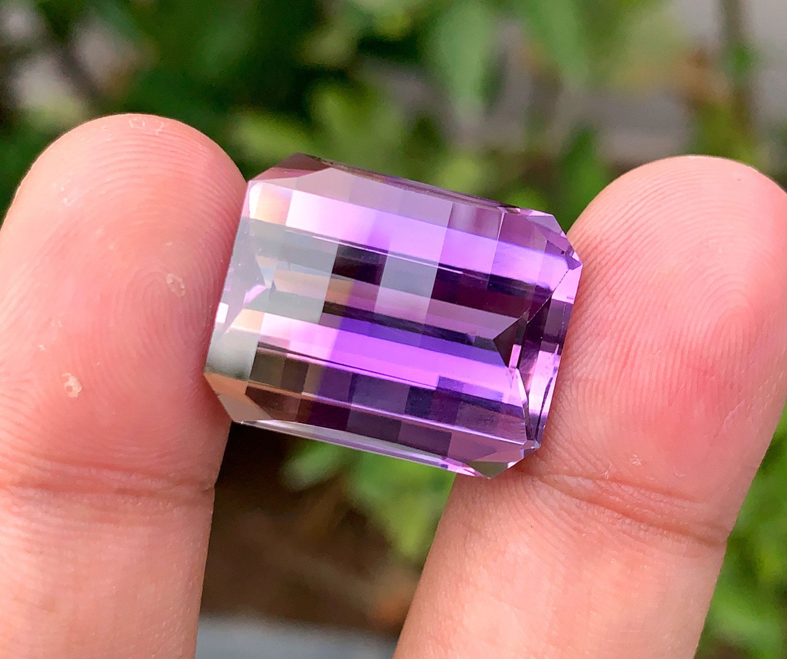 Emerald Cut Ametrine Gemstone: 32.63 Carats, Royal Purple & Golden - 6