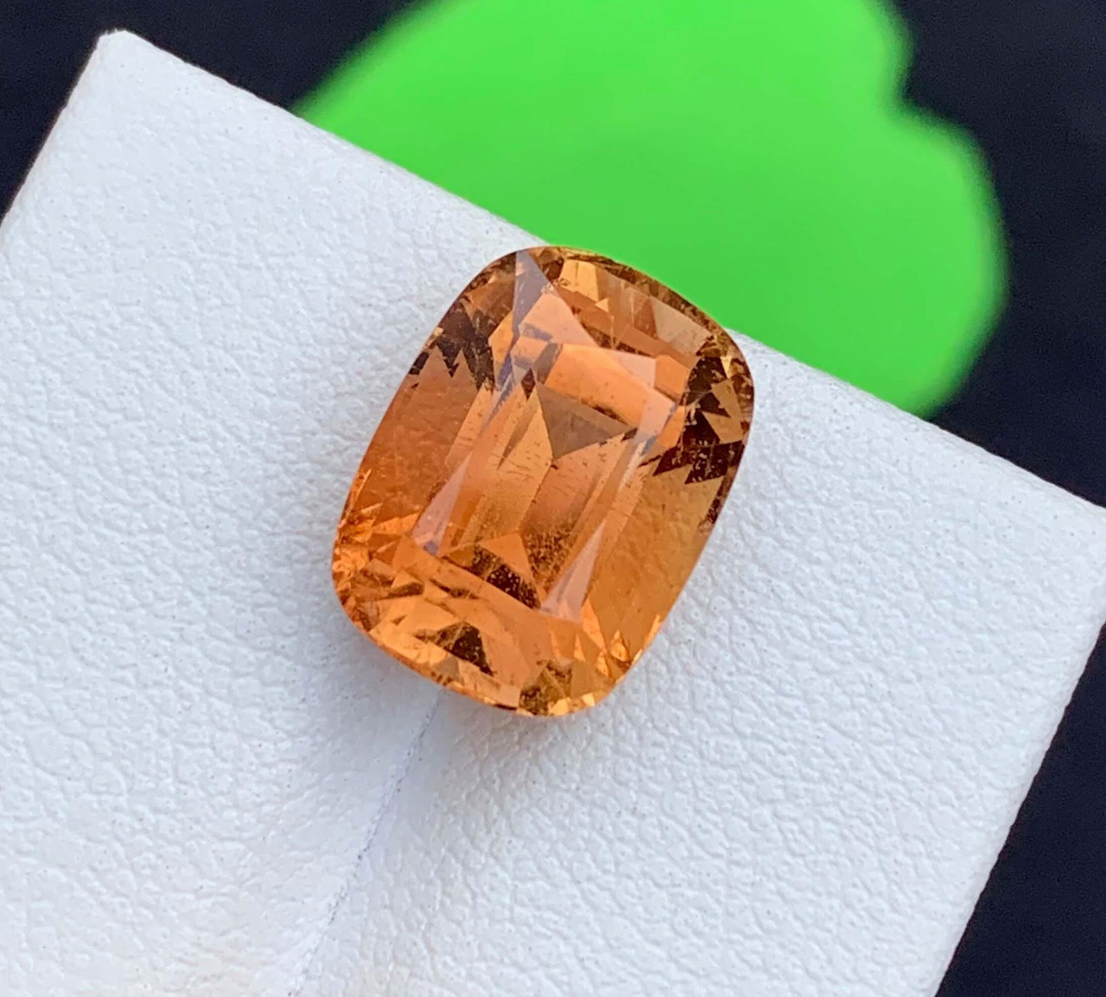 Natural Imperial Topaz Gemstone: 10.79 Carat Golden Yellow Cushion Cut - 3