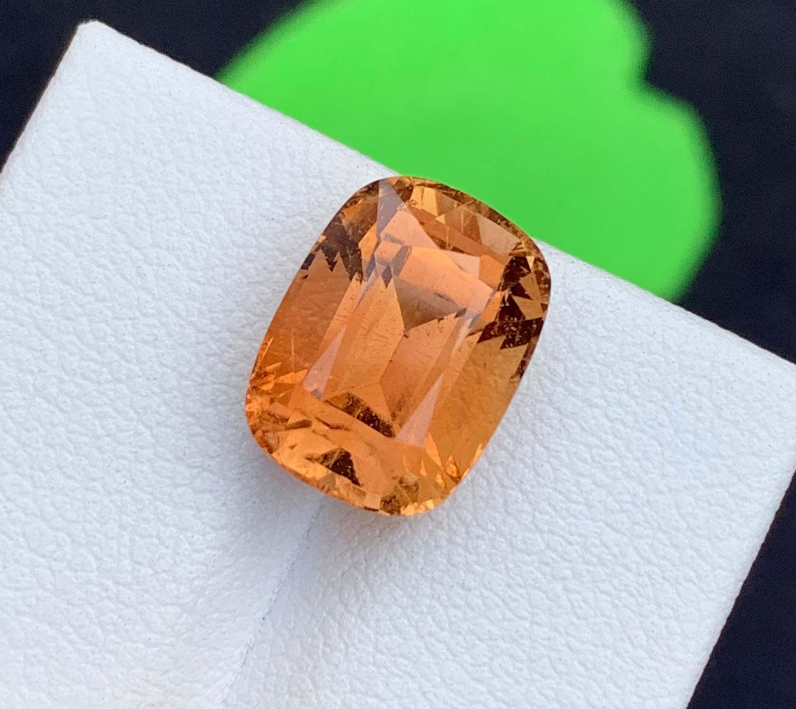 Natural Imperial Topaz Gemstone: 10.79 Carat Golden Yellow Cushion Cut - 4