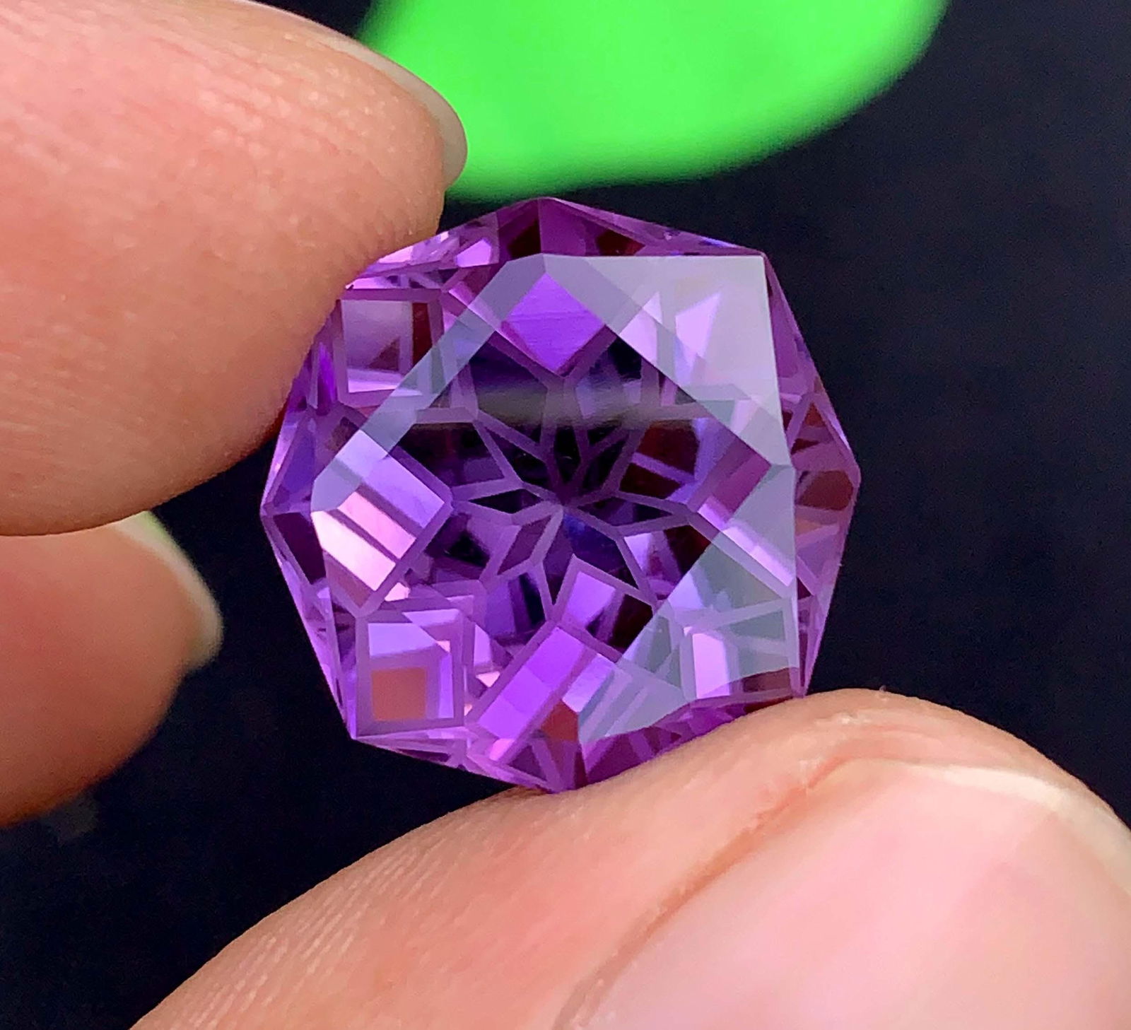 Fancy Cut Amethyst Gemstone: Deep Purple February Birthstone (14.15 Carats) - 2