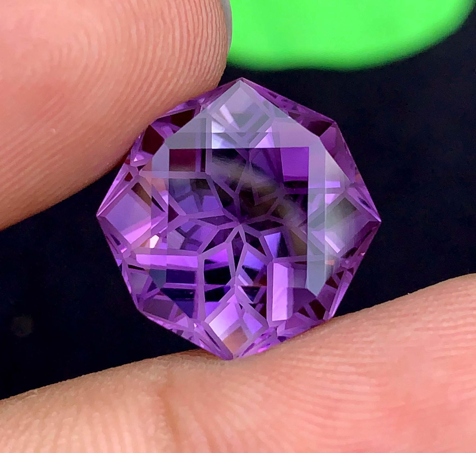 Fancy Cut Amethyst Gemstone: Deep Purple February Birthstone (14.15 Carats) - 8