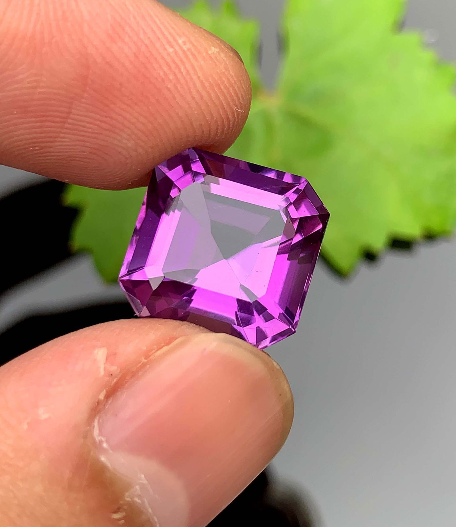 Asscher Cut Amethyst Gemstone: Natural February Birthstone (10.80 Carat) - 4