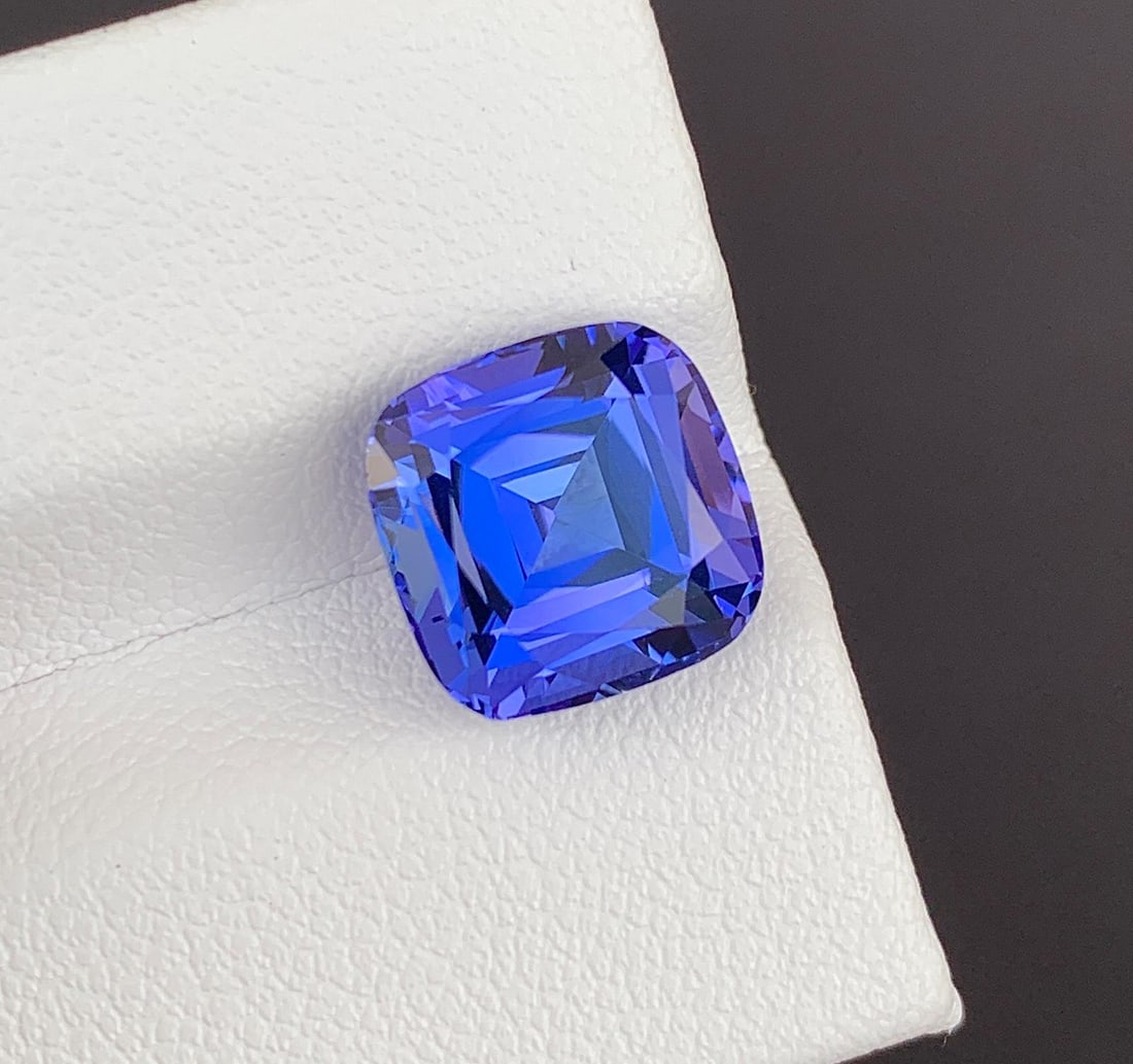 Natural AAA Tanzanite Loose Gemstone: 10.57 Carat Cushion Shape For Making Jewelry - 3