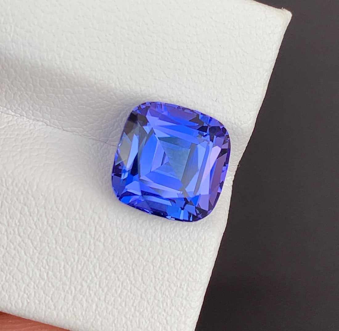 Natural AAA Tanzanite Loose Gemstone: 10.57 Carat Cushion Shape For Making Jewelry - 8