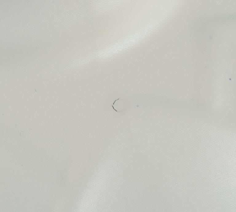 Boch Keramis, Belgium. Large ceramic vase. White glaze. Modernist design. Geometric pattern. - 5