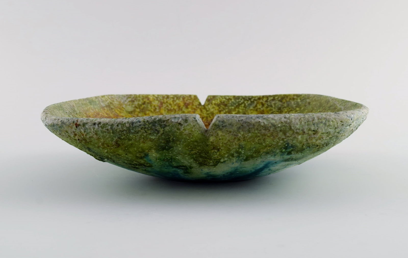 Marcello Fantoni (b.1915), Italy. Unique bowl in glazed ceramics. Beautiful glaze in shades of green - 6