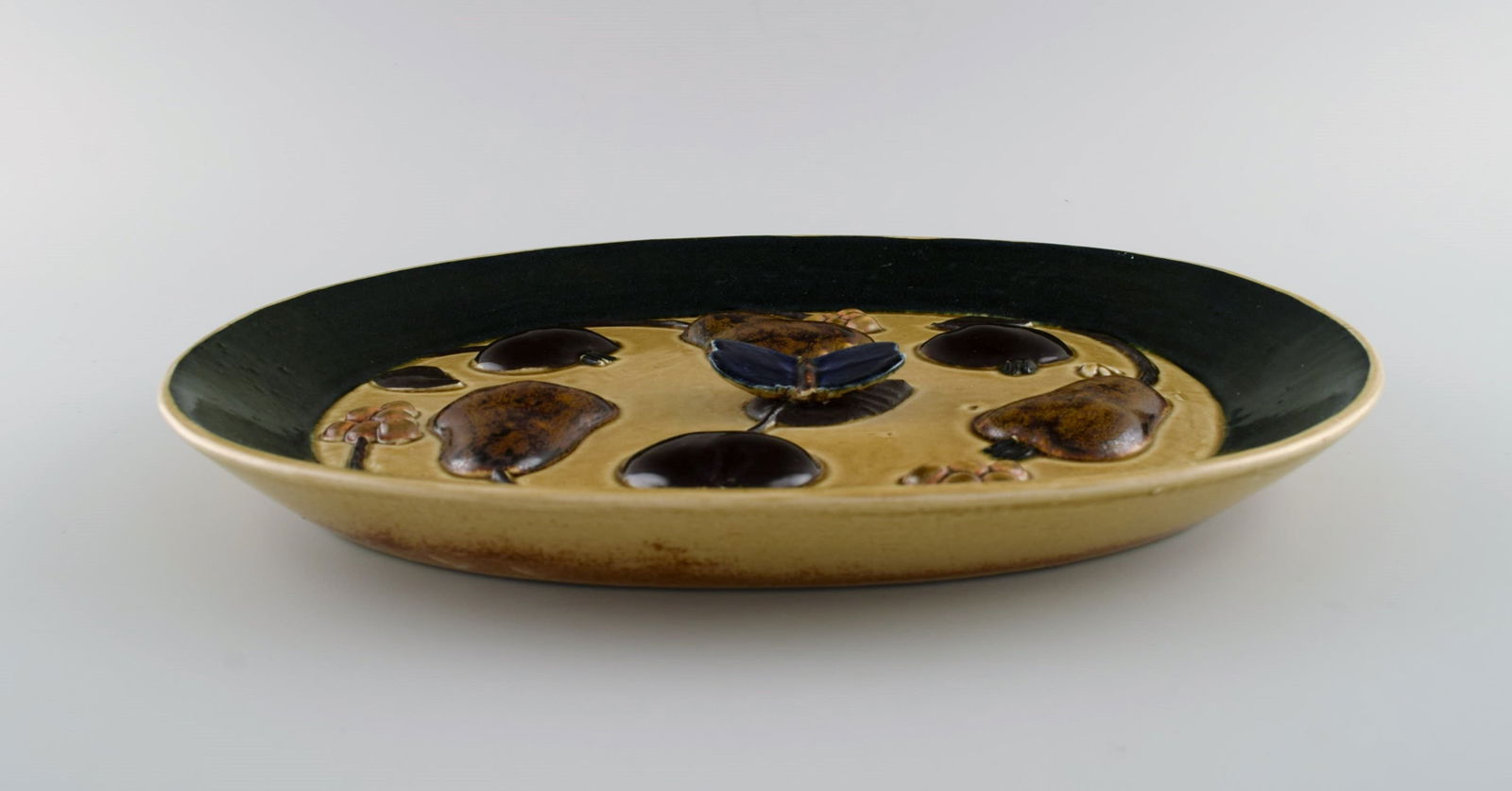 Timo Sarvimäki (b. 1948) for Designhuset. Oval dish in glazed ceramics with fruits and - 5
