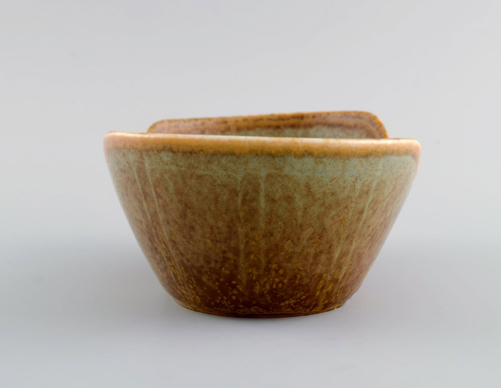 Gunnar Nylund (1904-1997) for Rörstrand. Bowl in glazed ceramics. Beautiful glaze in earth - 5